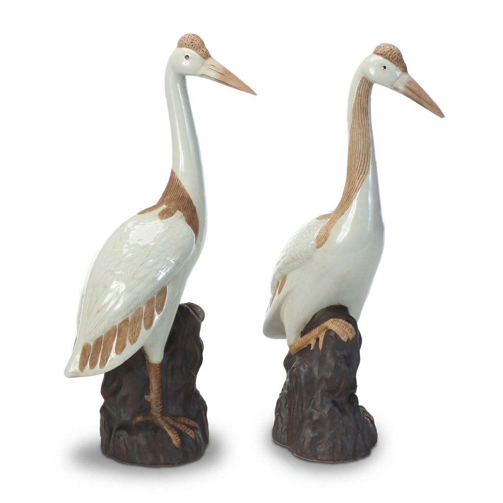 Chinese Porcelain Crane Figures