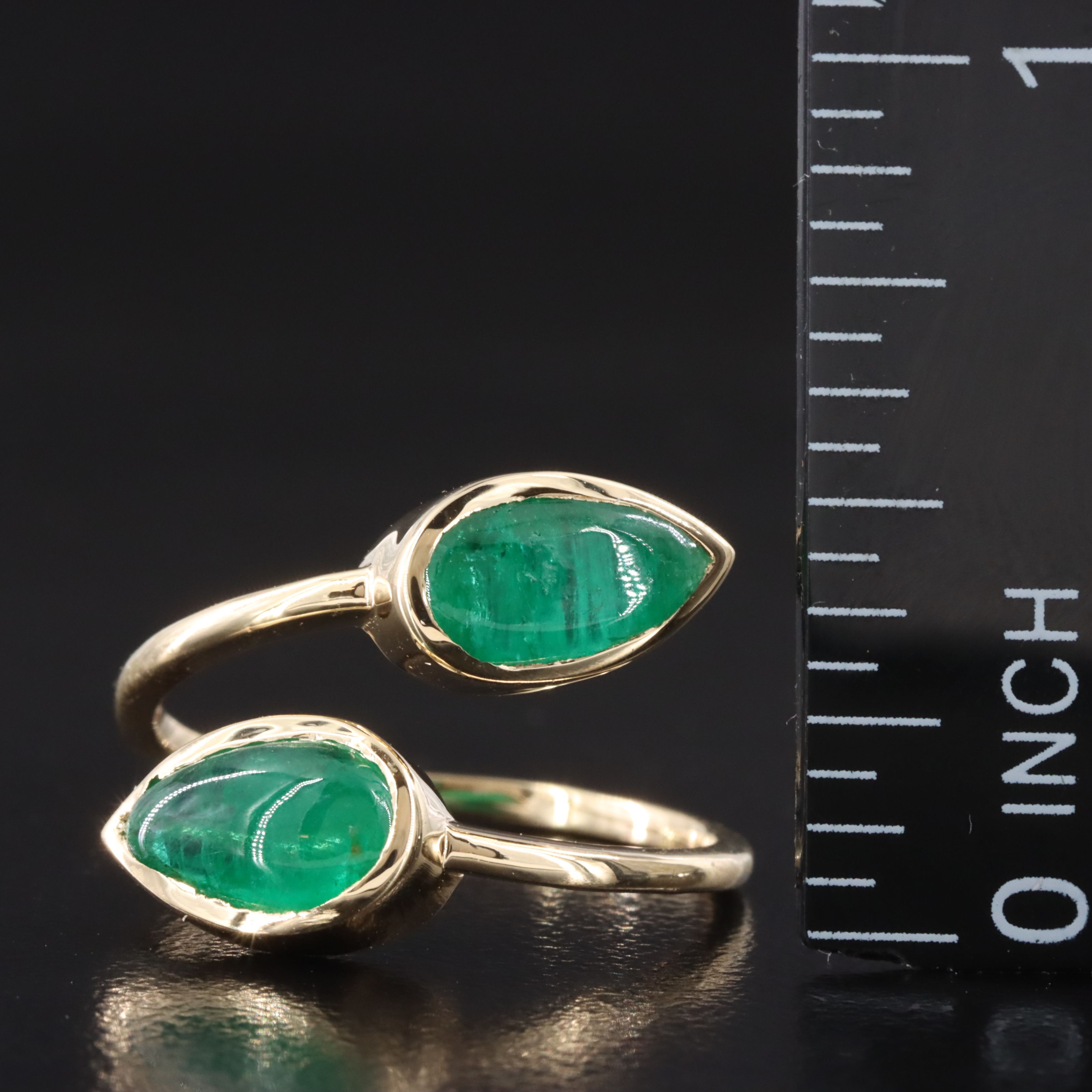14K 2.38 CTW Emerald Bypass Ring