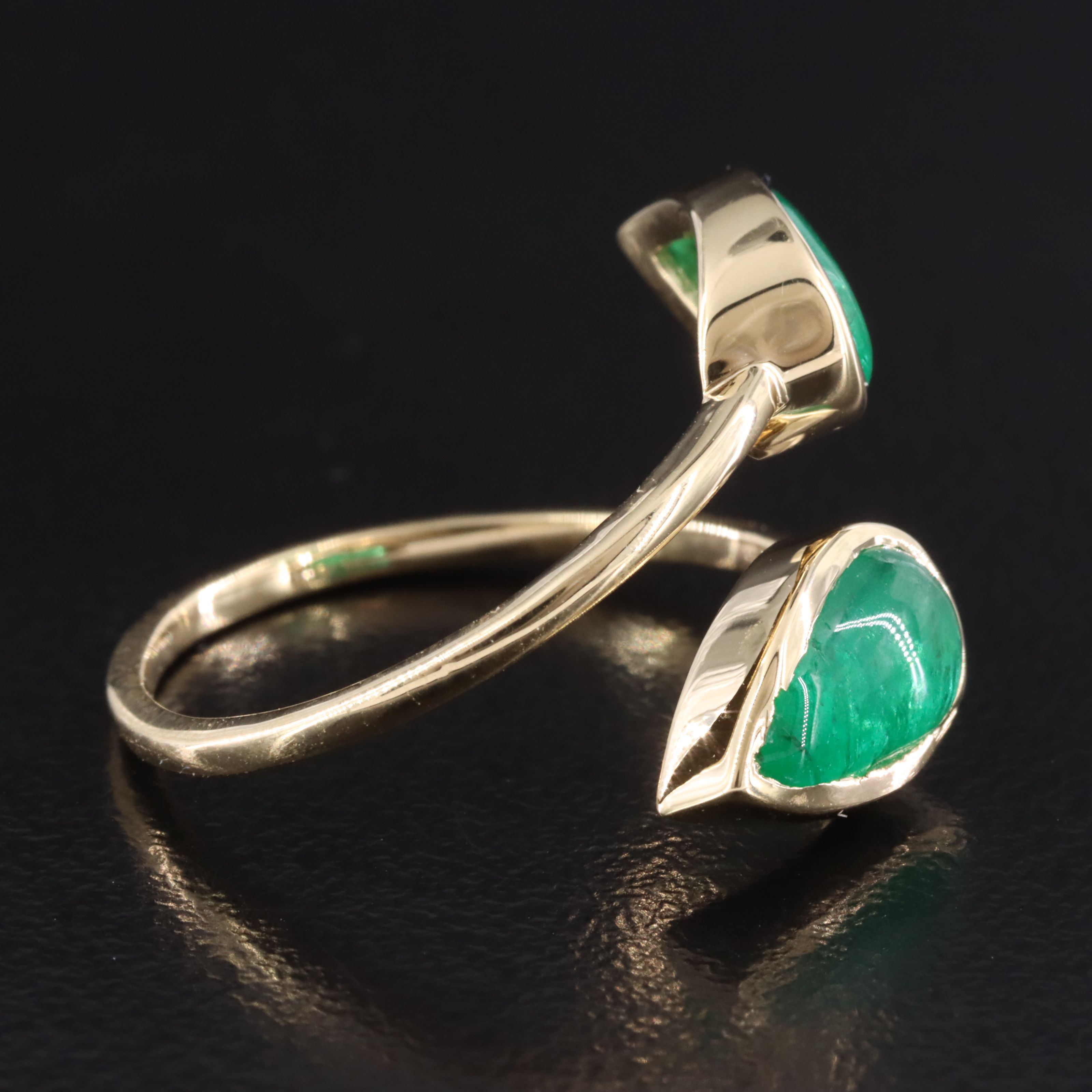 14K 2.38 CTW Emerald Bypass Ring