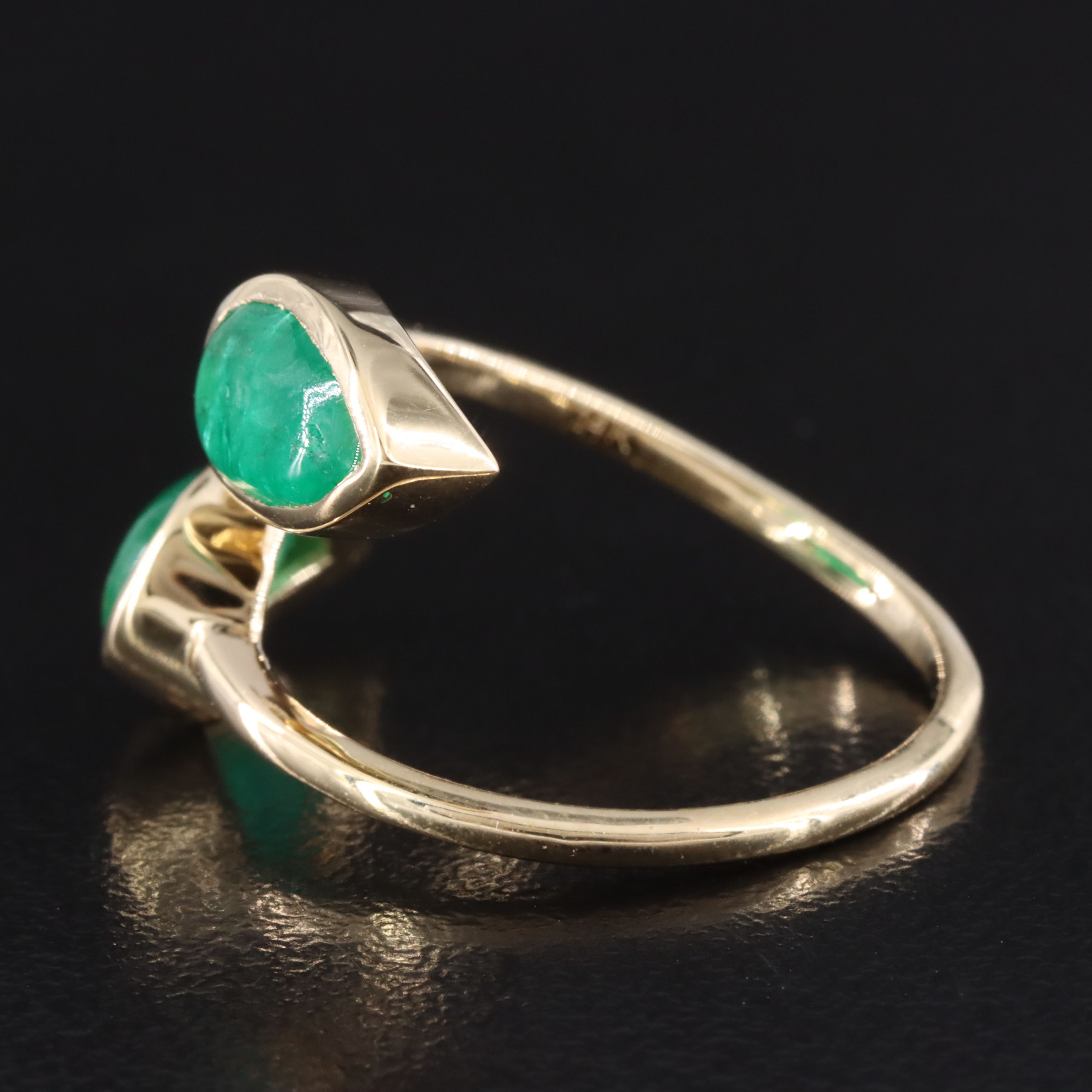 14K 2.38 CTW Emerald Bypass Ring