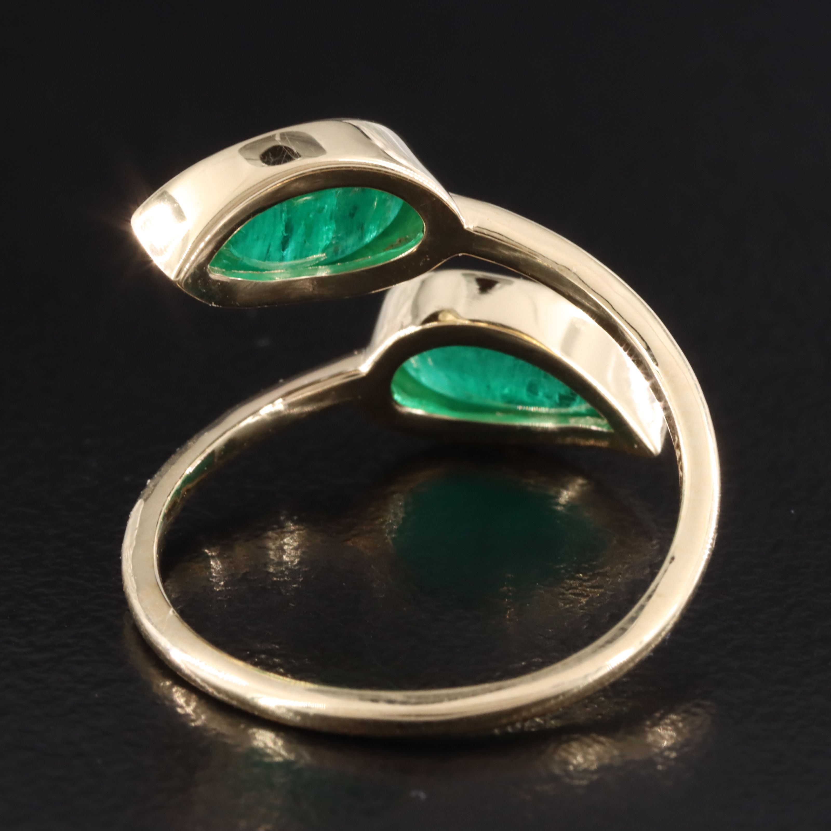 14K 2.38 CTW Emerald Bypass Ring