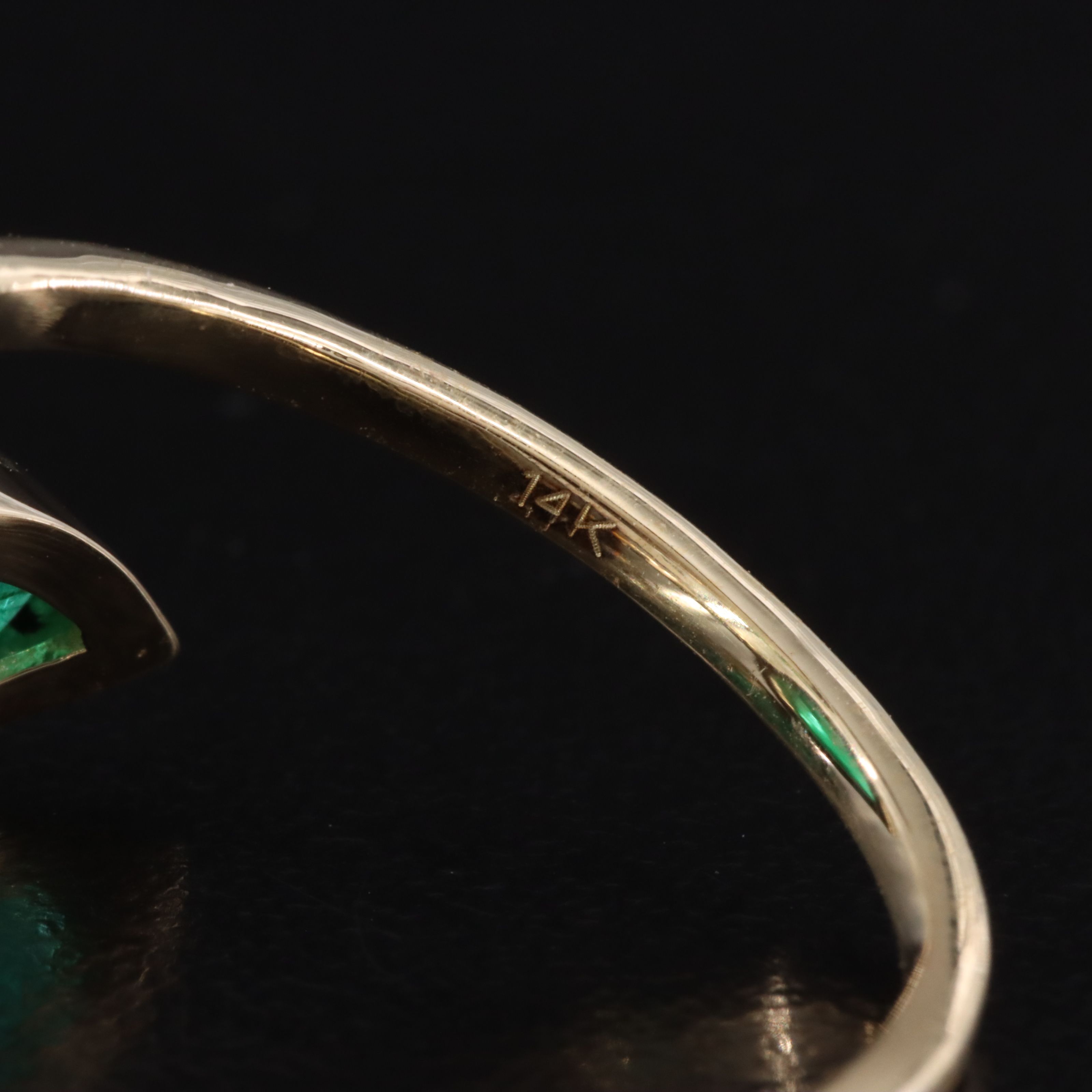 14K 2.38 CTW Emerald Bypass Ring