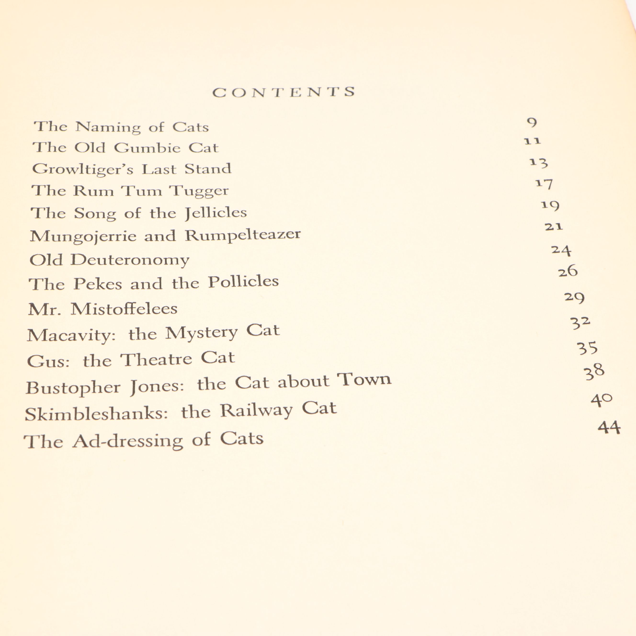 "Old Possum's Book of Practical Cats" by T. S. Eliot, 1939