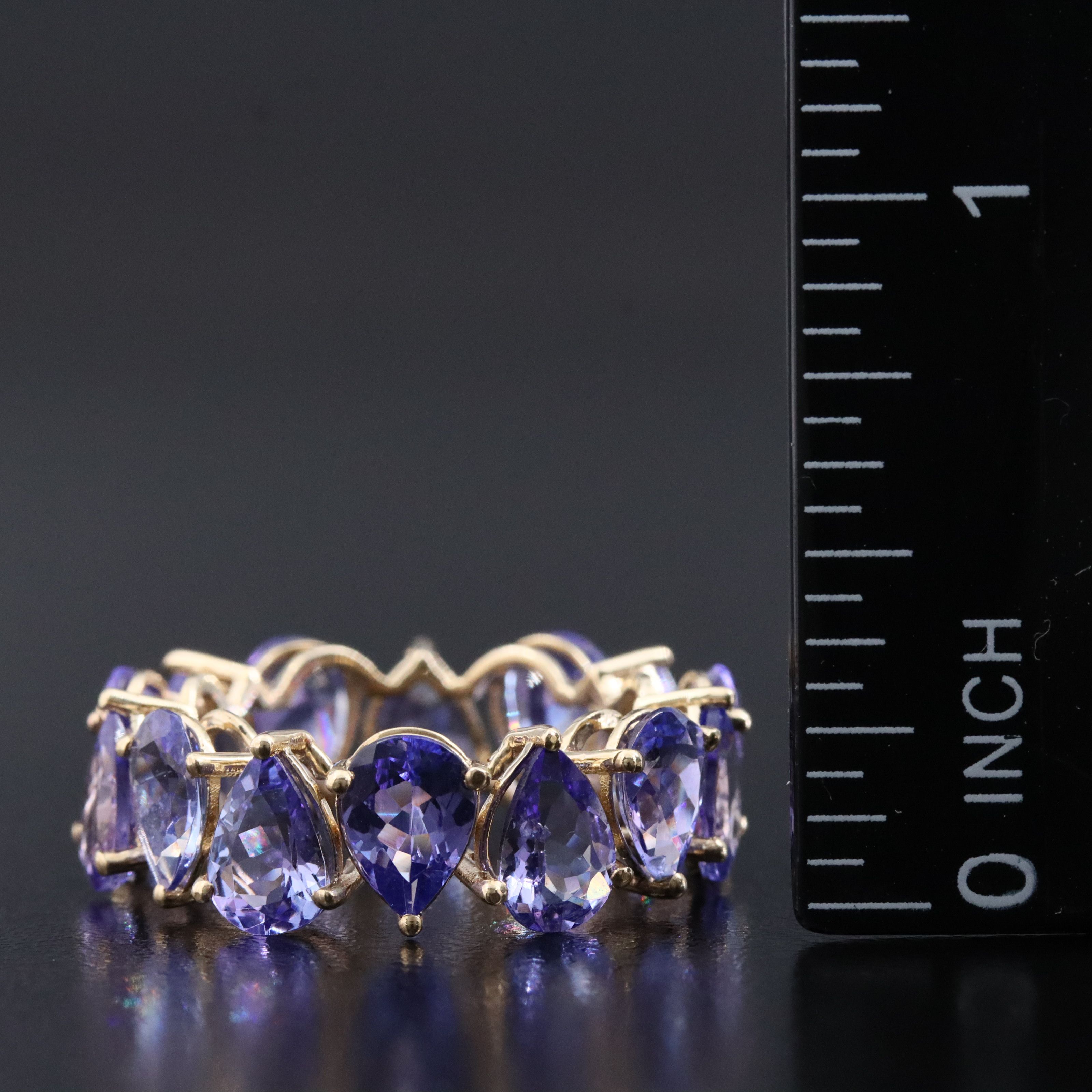 14K 8.37 CTW Tanzanite Eternity Band