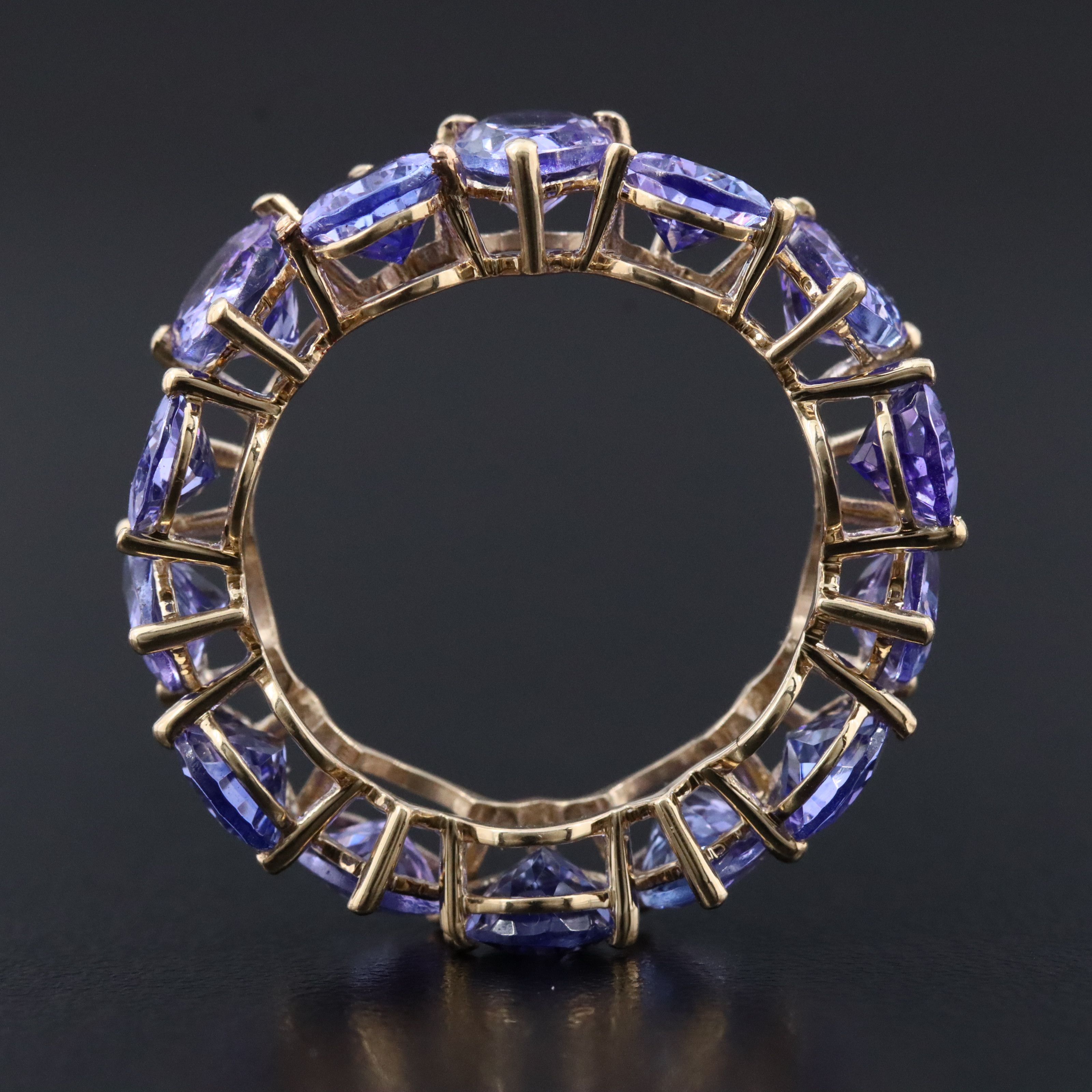 14K 8.37 CTW Tanzanite Eternity Band