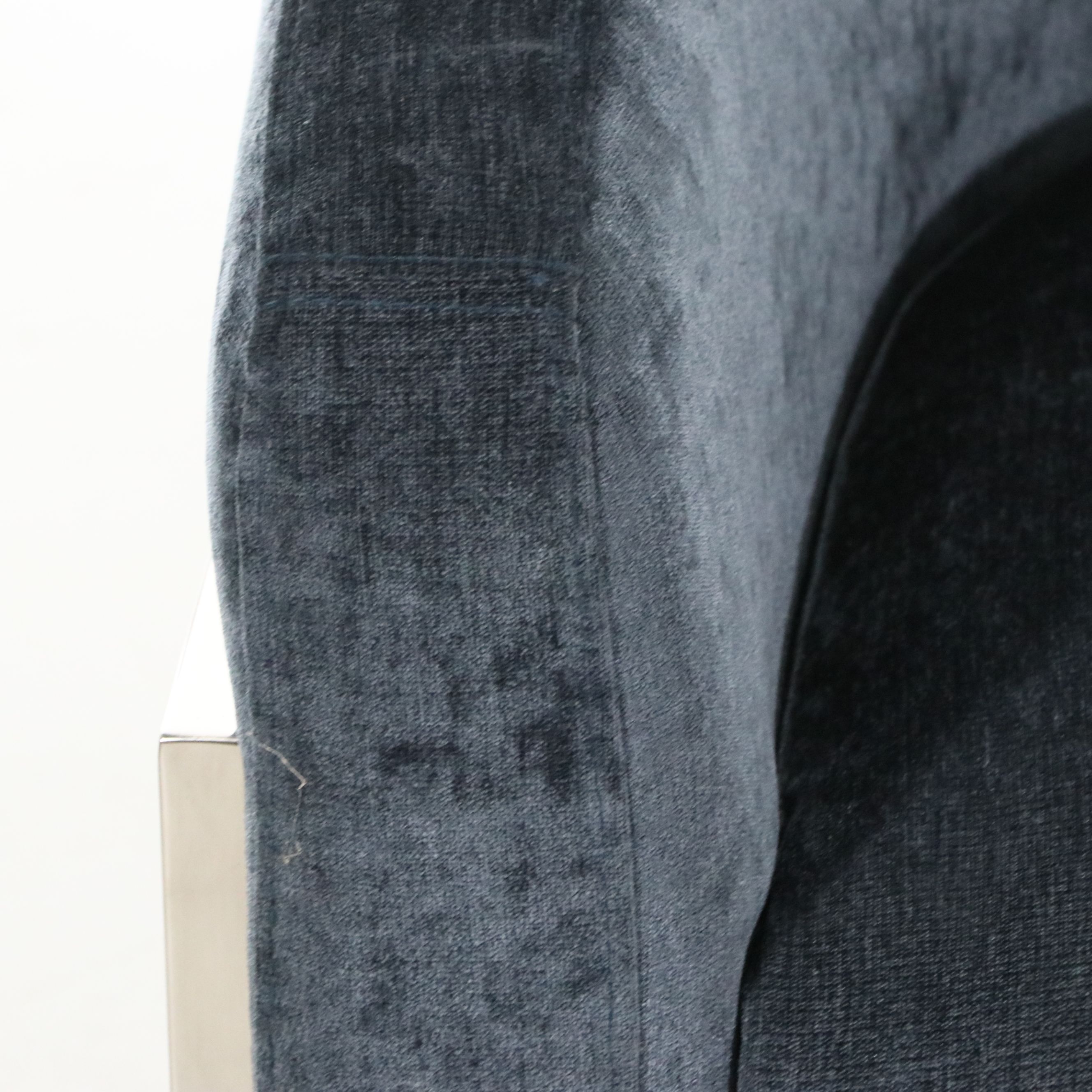 Contemporary Ink Blue Velvet Tub Chair