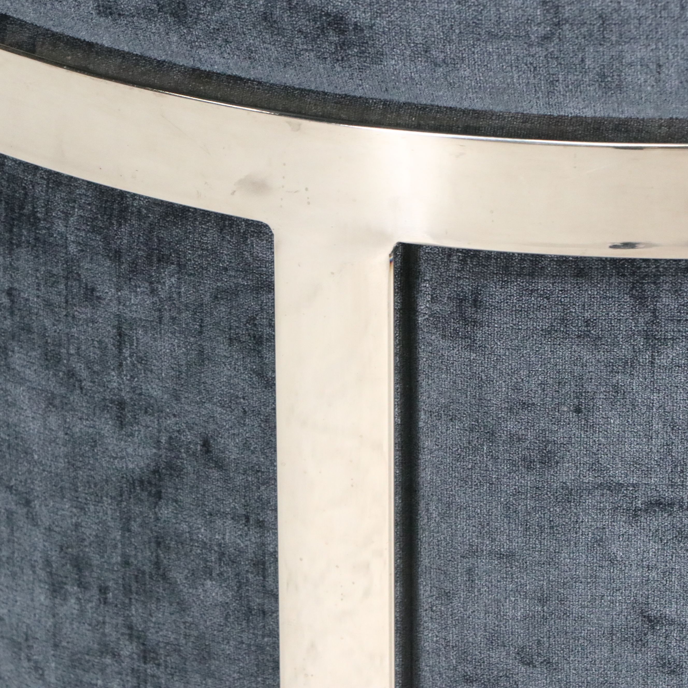 Contemporary Ink Blue Velvet Tub Chair