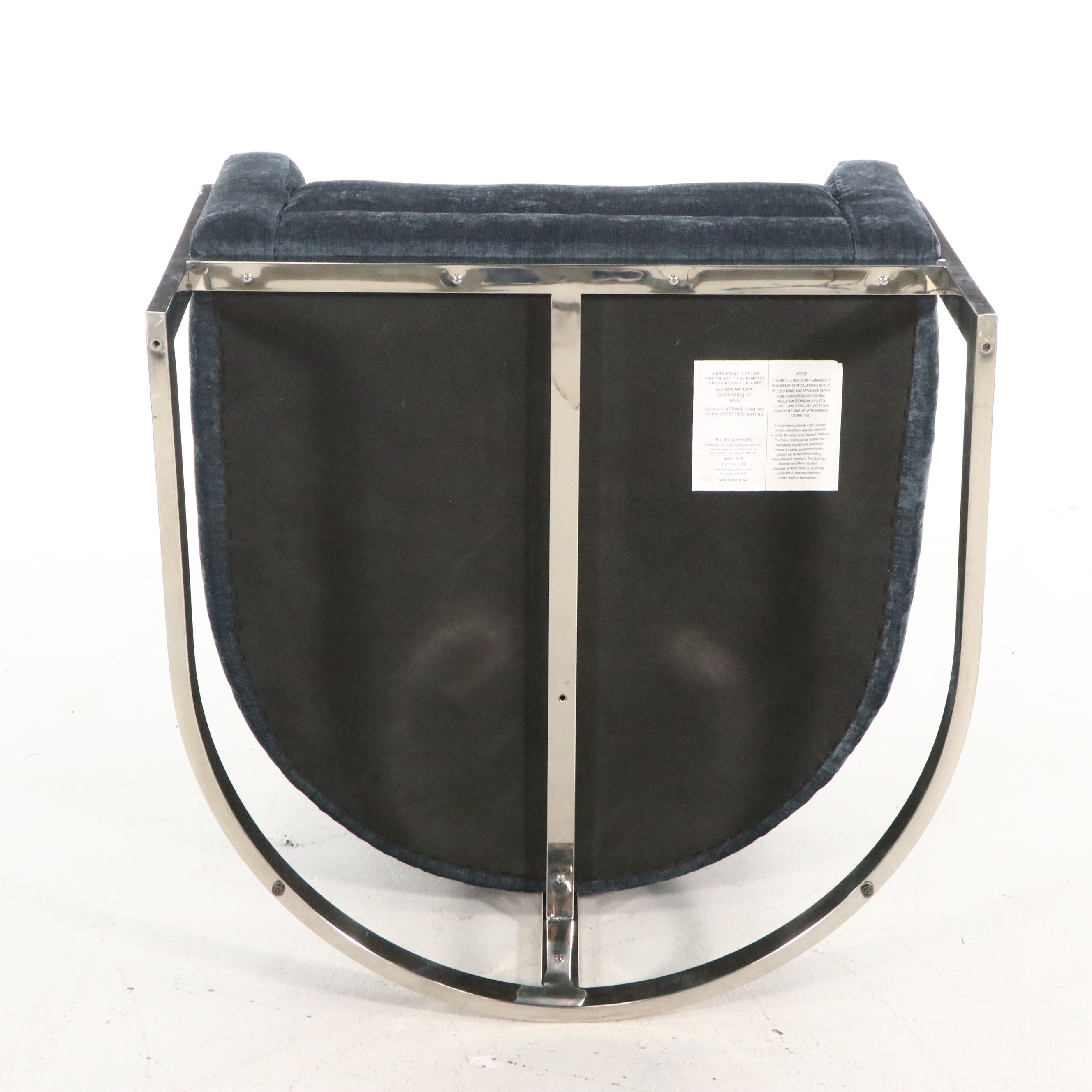 Contemporary Ink Blue Velvet Tub Chair