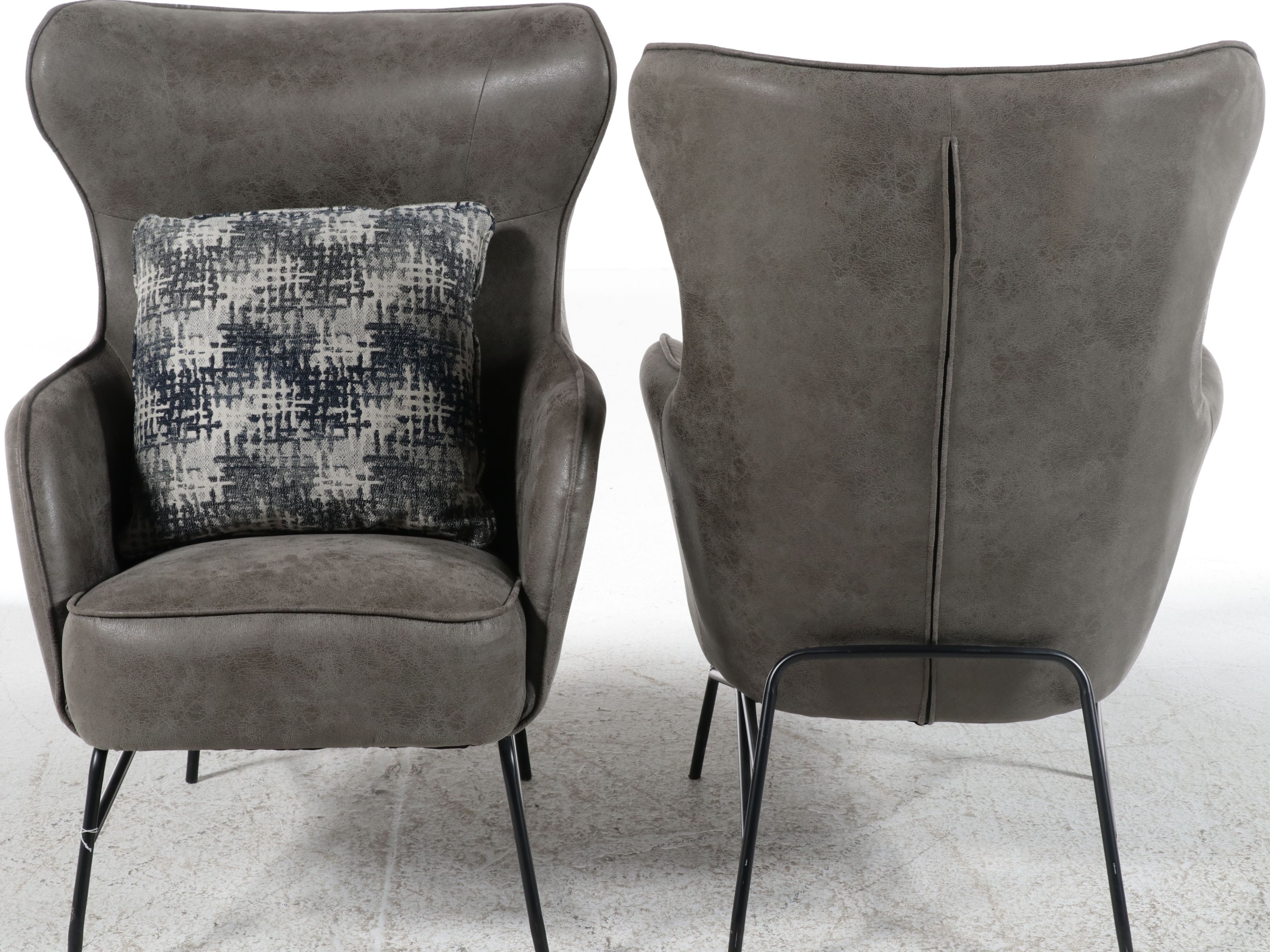 Pair of Emerald Home Furnishings "Franky" Wingback Accent Chairs