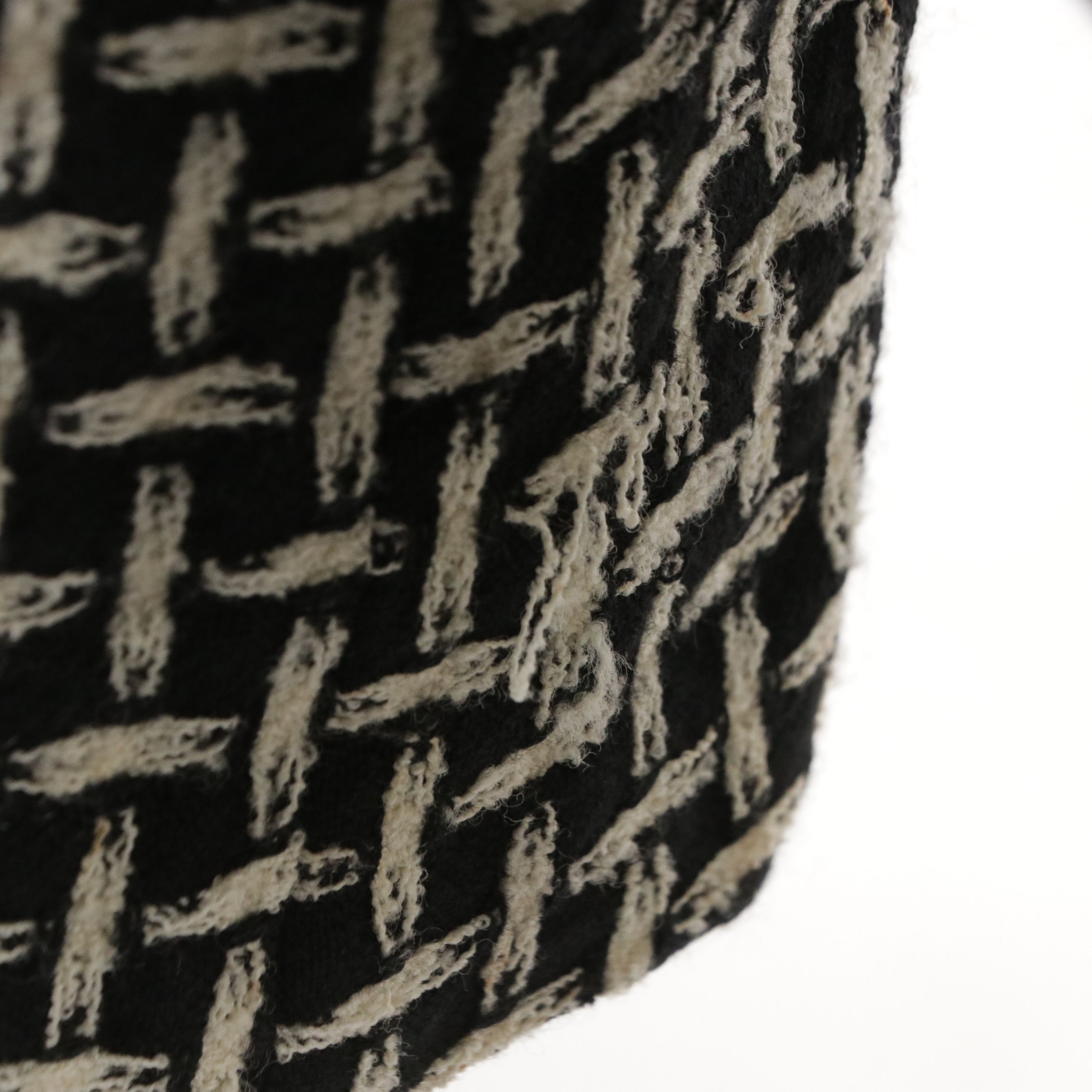 Christian Dior Collarless Suit Jacket in Basketweave Pattern Wool Blend