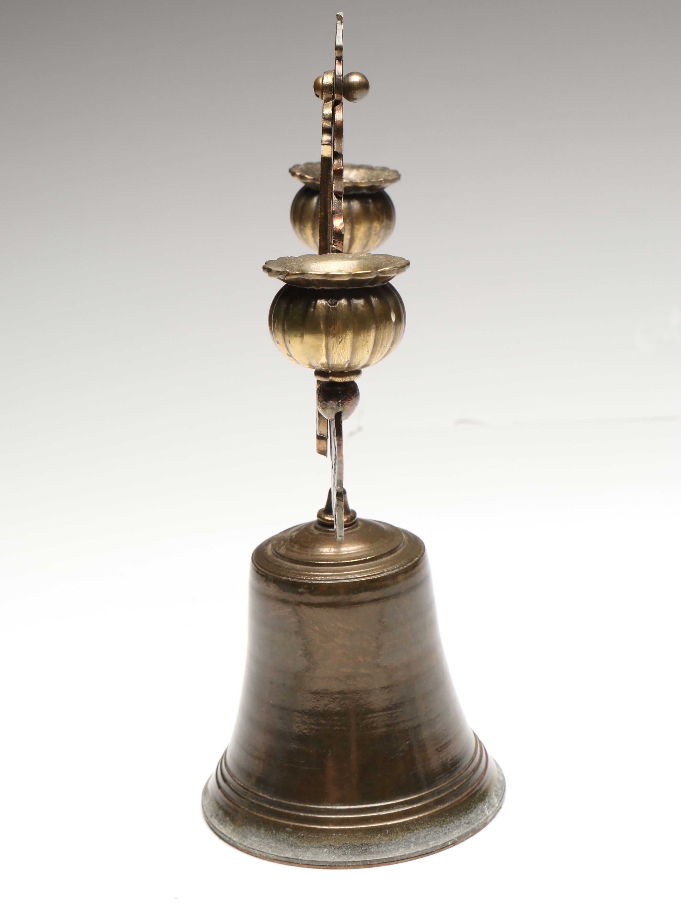 Nautical Inclinometer with Bell and Double Arm Candlestick