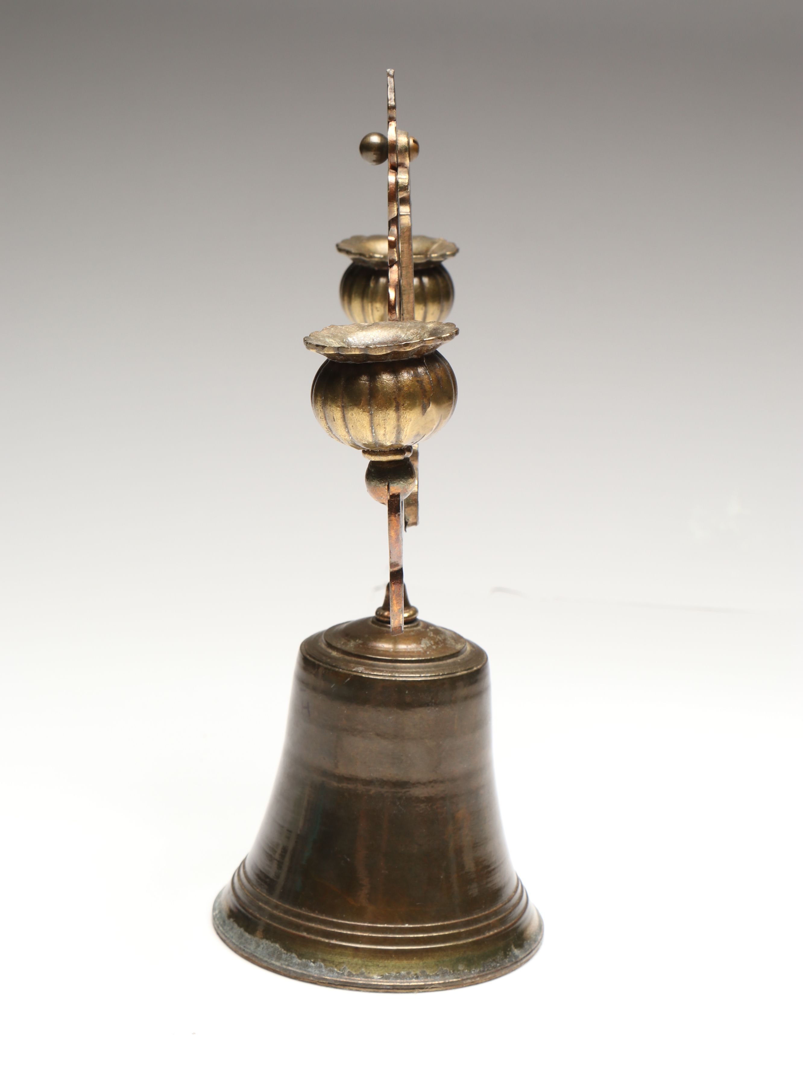 Nautical Inclinometer with Bell and Double Arm Candlestick