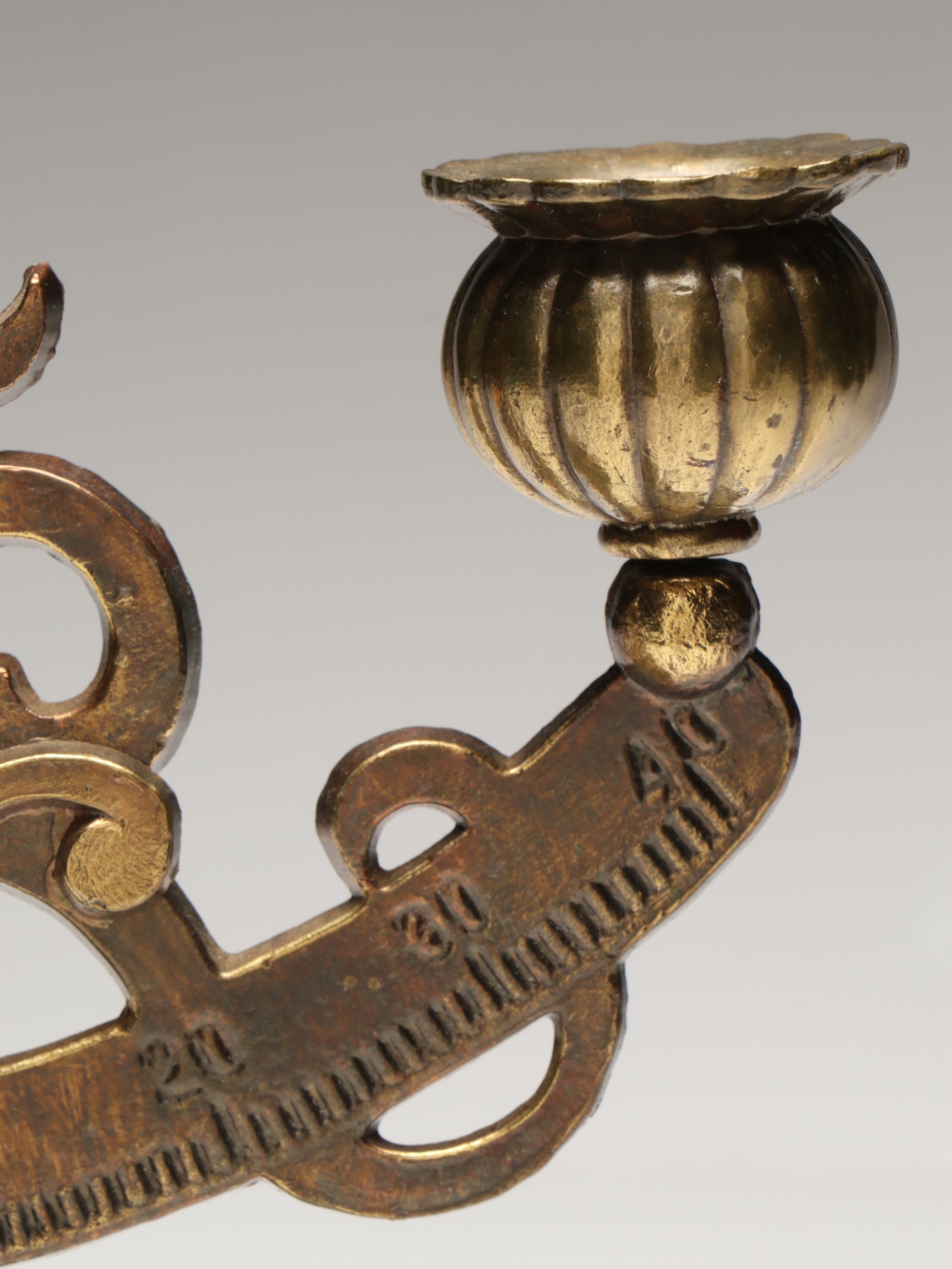 Nautical Inclinometer with Bell and Double Arm Candlestick