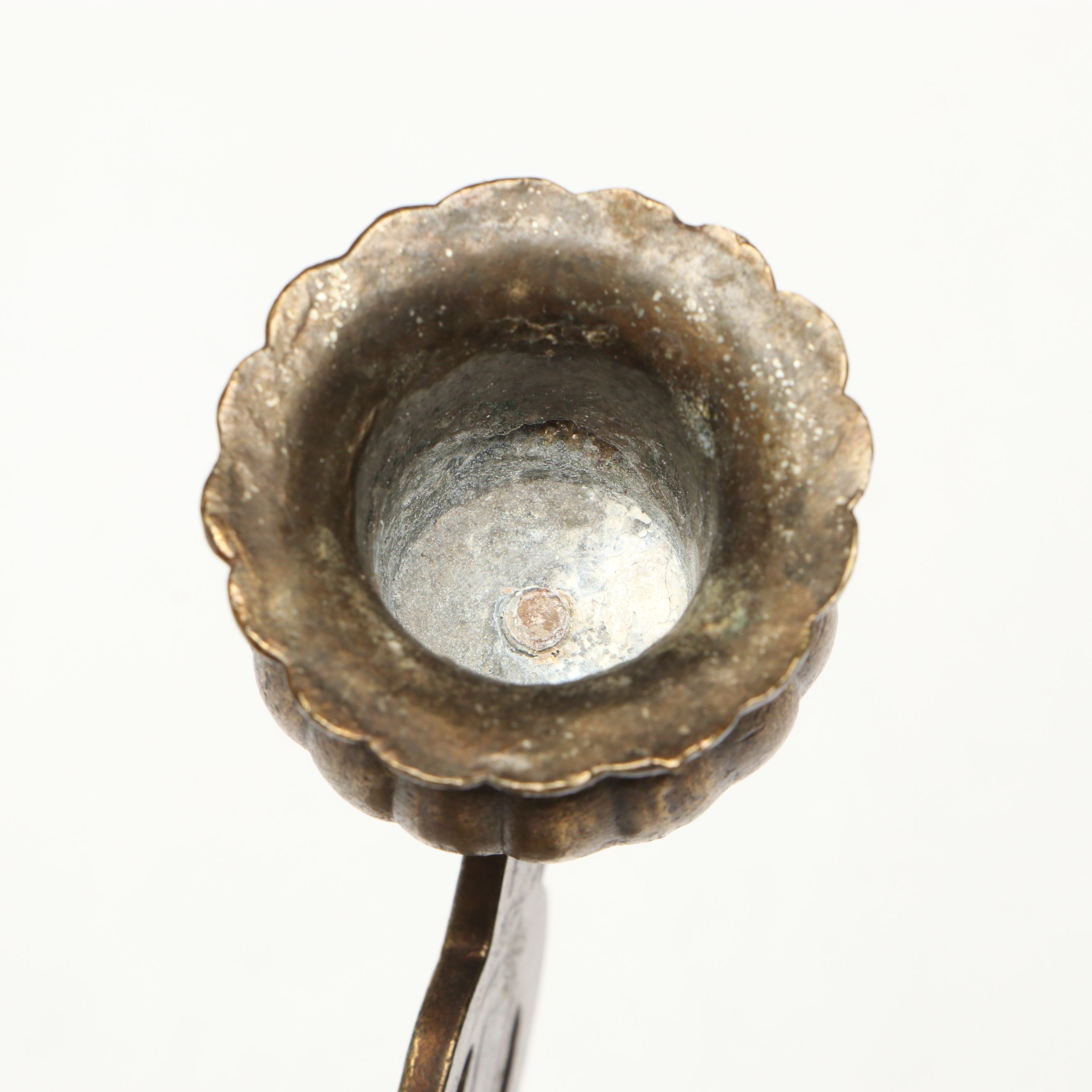 Nautical Inclinometer with Bell and Double Arm Candlestick