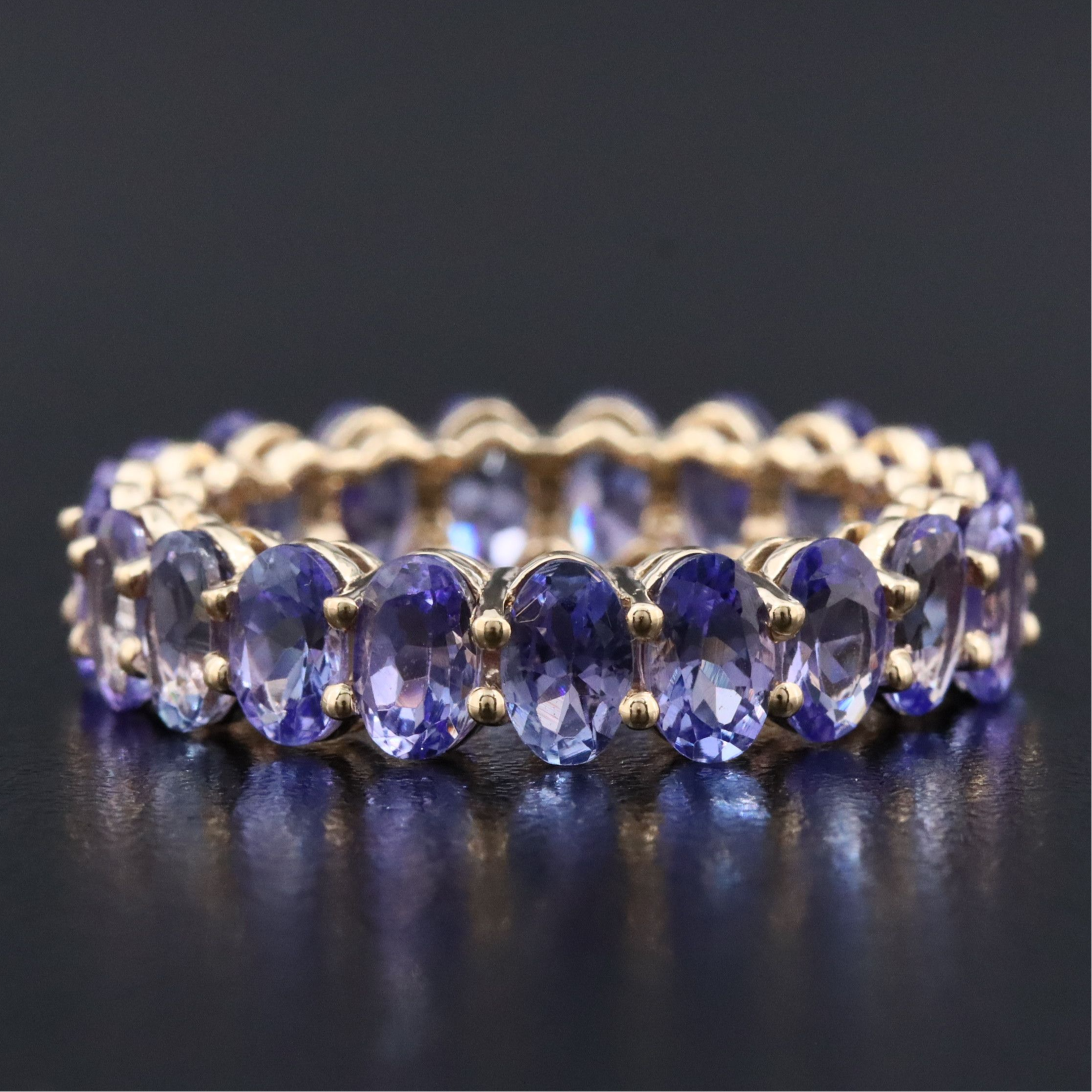 14K 5.56 CTW Tanzanite Eternity Band
