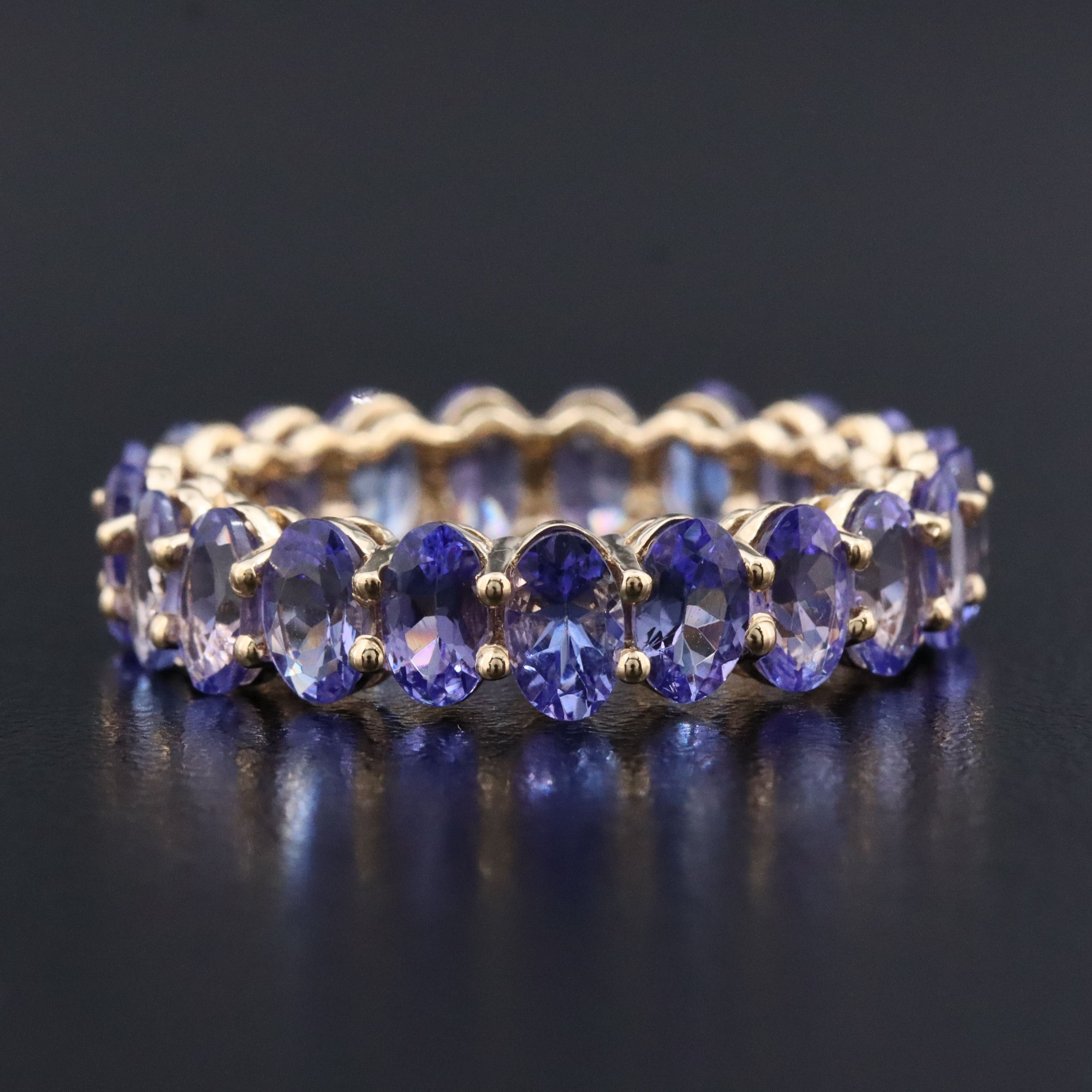 14K 5.56 CTW Tanzanite Eternity Band