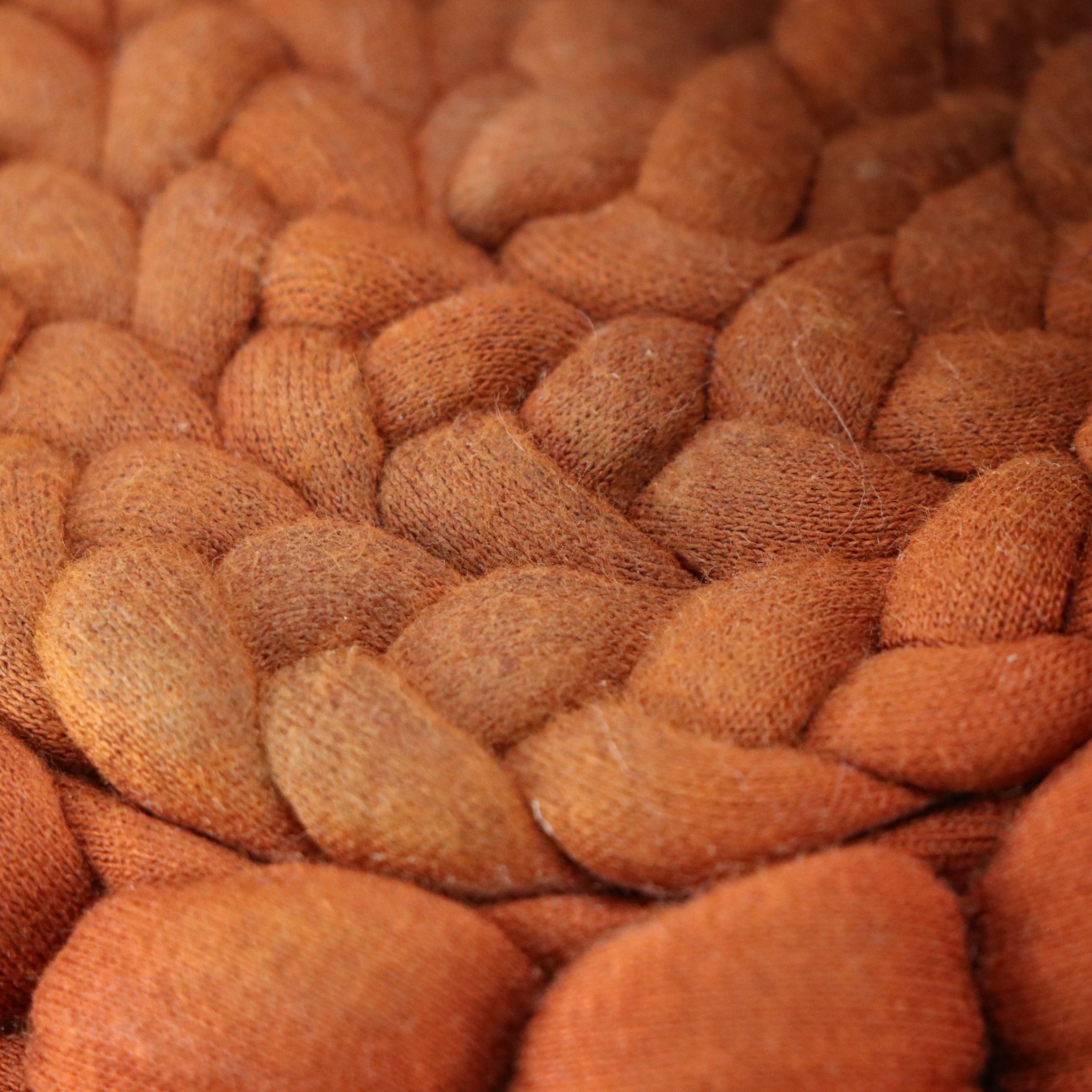 Chloé "Kamy" Braided Jersey Platform Slides in Burnt Orange