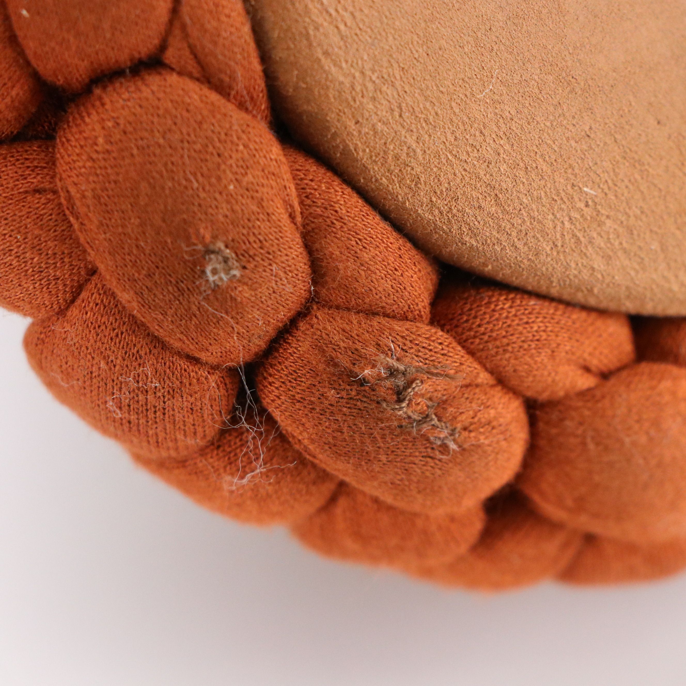 Chloé "Kamy" Braided Jersey Platform Slides in Burnt Orange