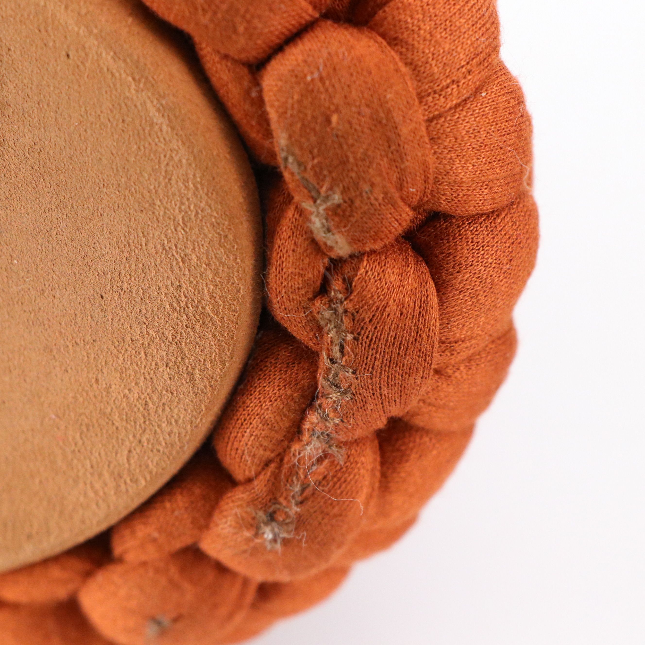 Chloé "Kamy" Braided Jersey Platform Slides in Burnt Orange