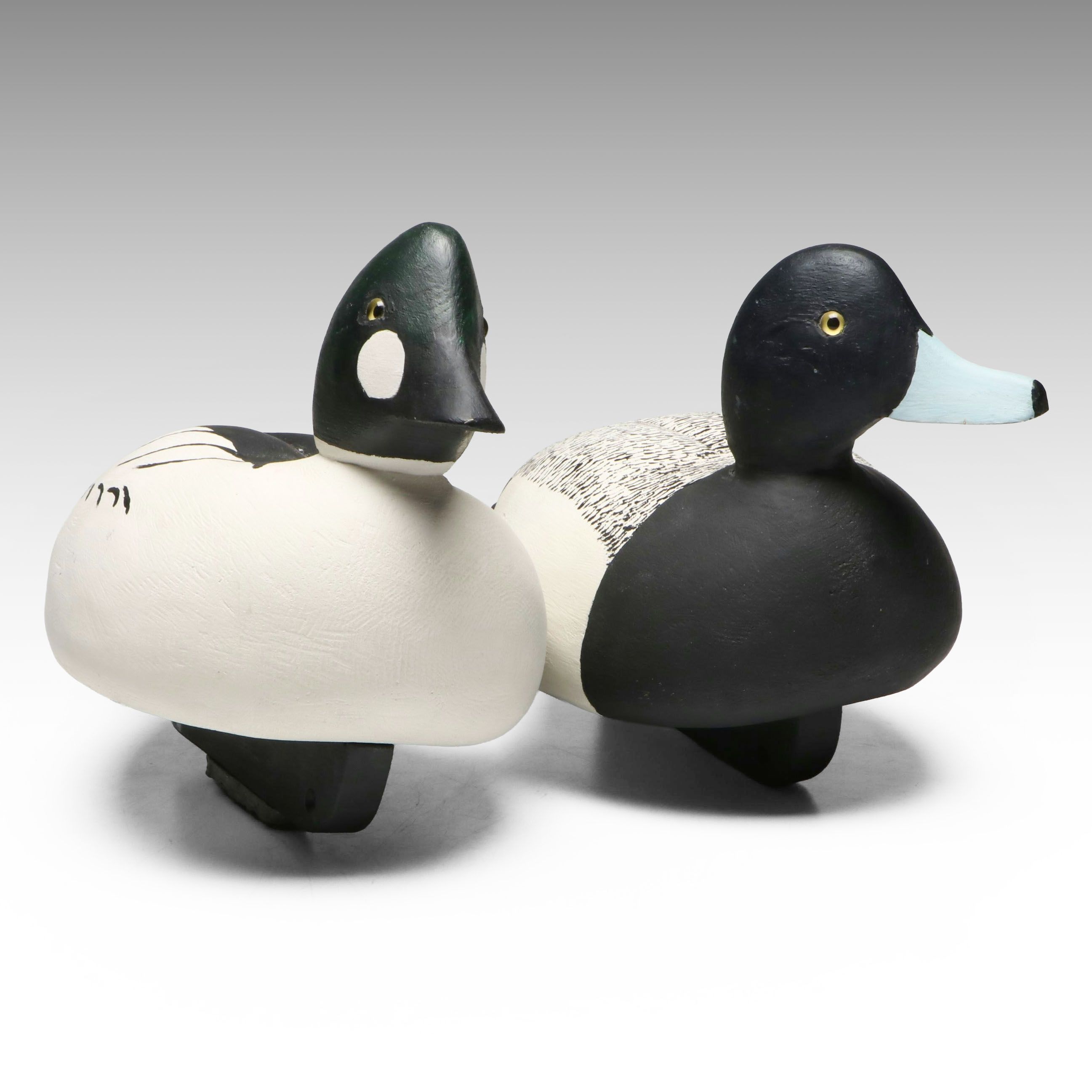 John Bourbon Gunning Decoys Hand-Painted Wooden Duck Decoys, 2010s