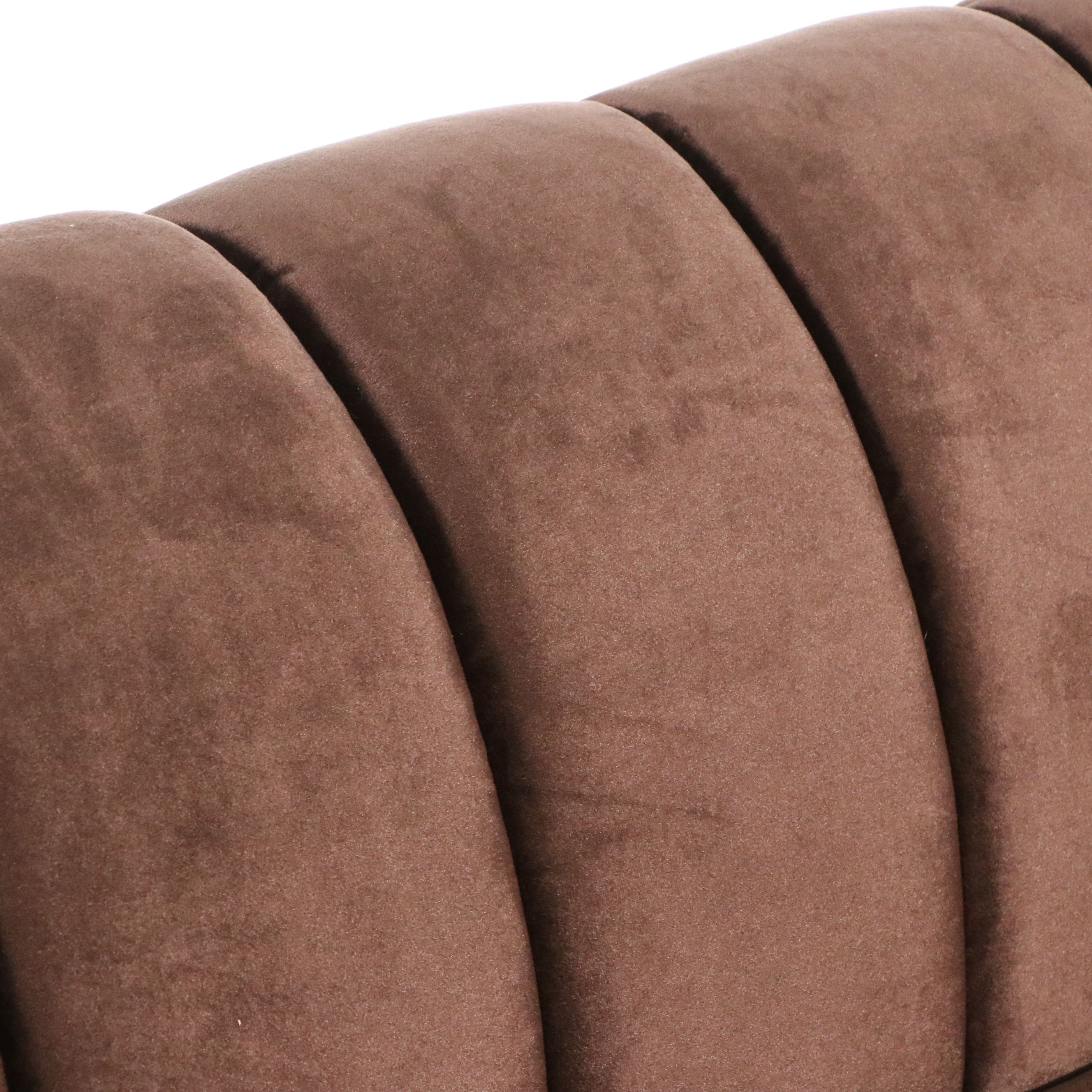 Contemporary Channel Tufted Velvet Sofa
