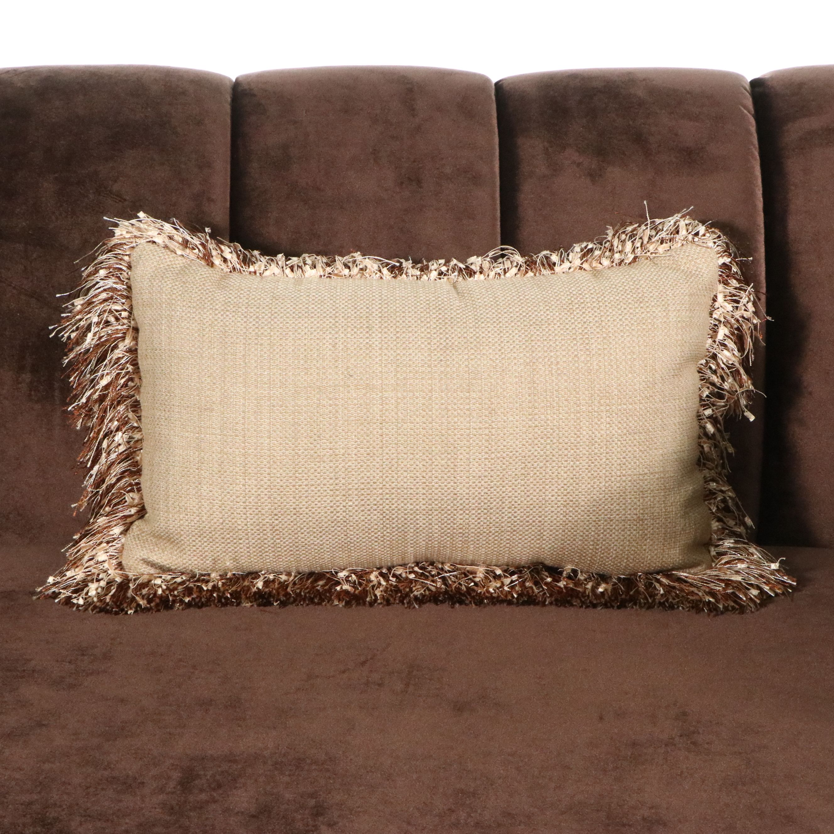 Contemporary Channel Tufted Velvet Sofa
