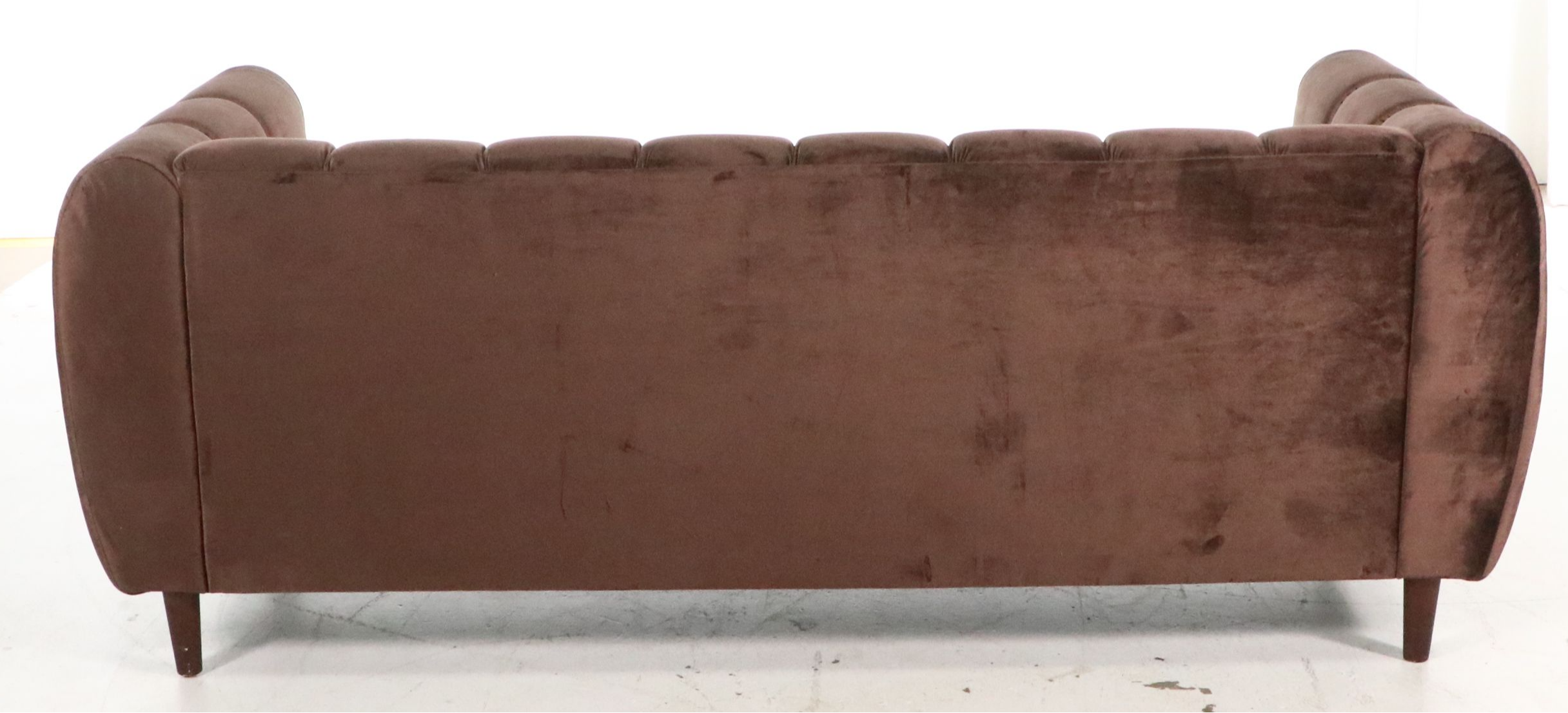 Contemporary Channel Tufted Velvet Sofa