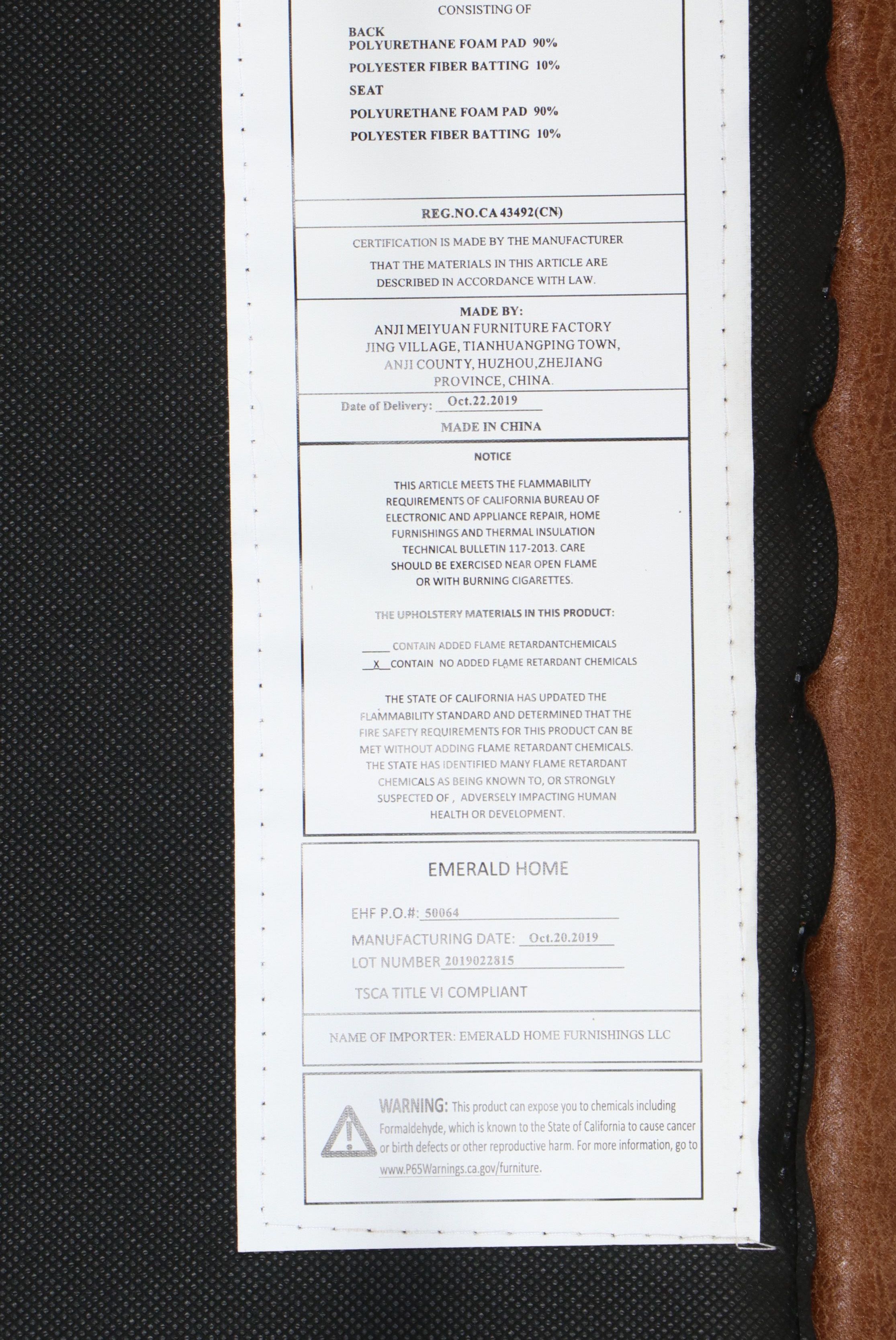 Pair of Contemporary Faux Leather Wingback Armchairs