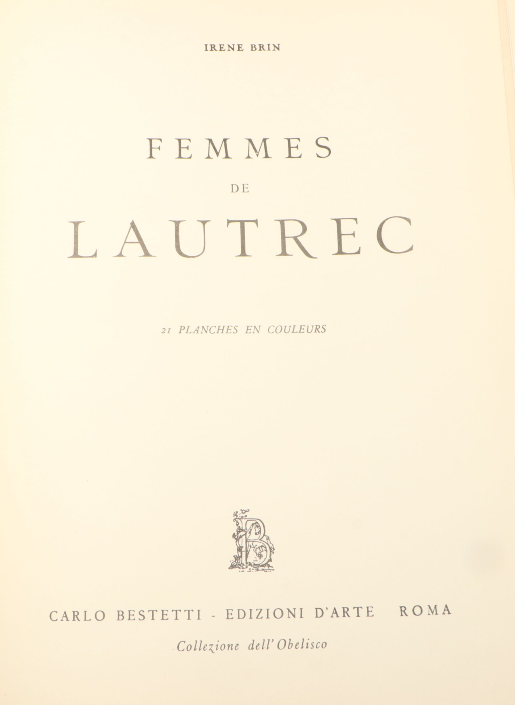 New Edition "Femmes de Lautrec" Art Folio by Irene Brin, 1954