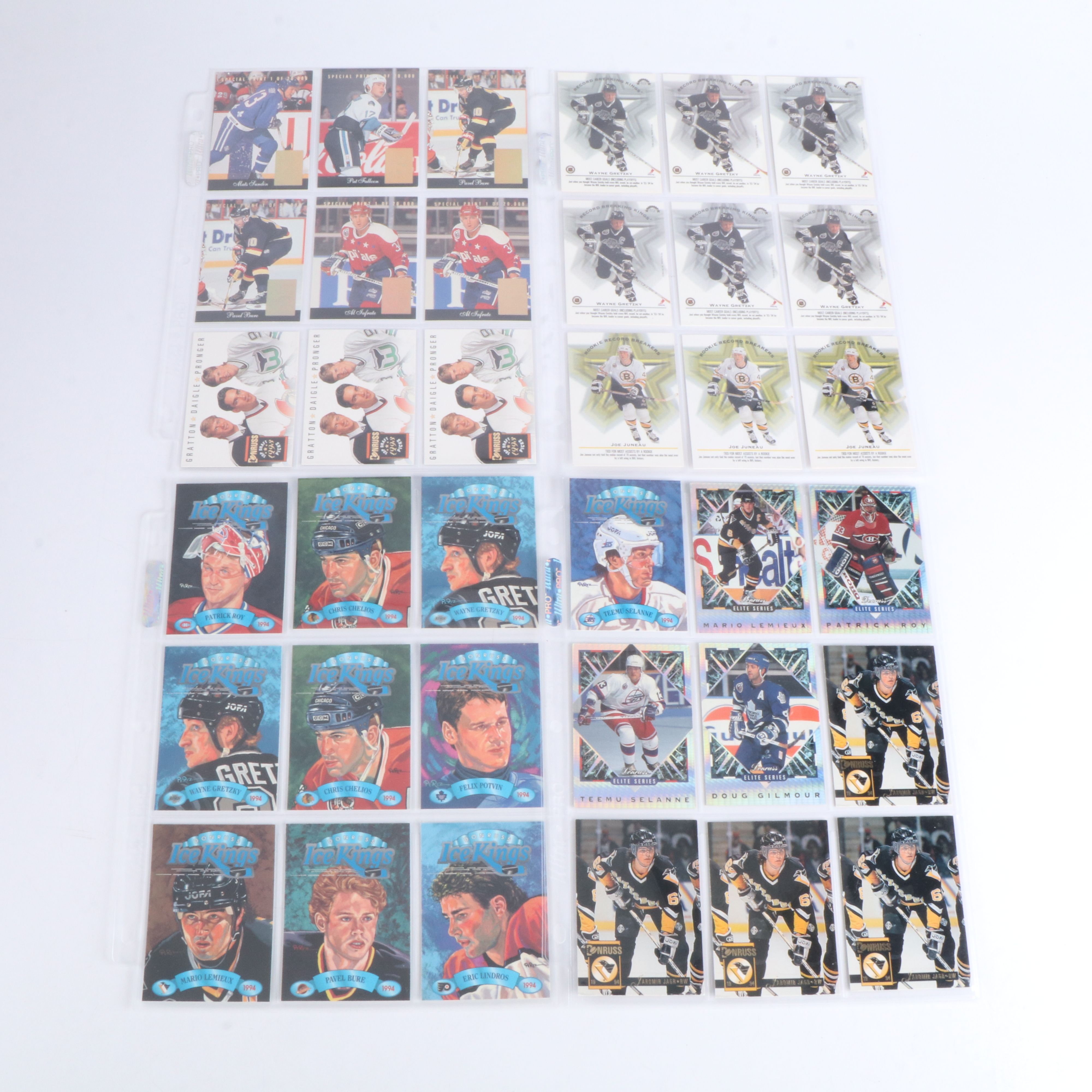 1994 Donruss Hockey Cards Featuring Wayne Gretzky, Mark Messier, and More