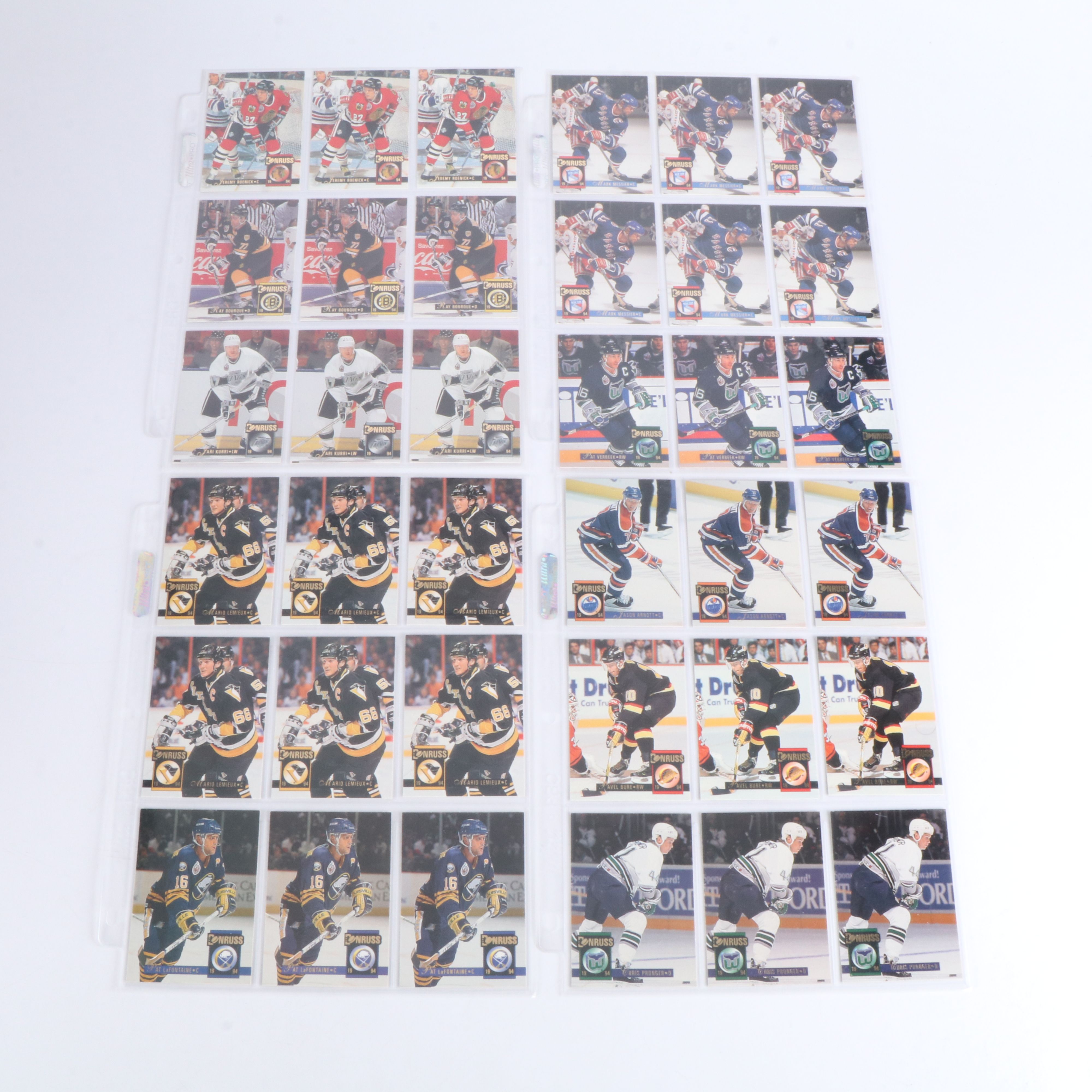 1994 Donruss Hockey Cards Featuring Wayne Gretzky, Mark Messier, and More