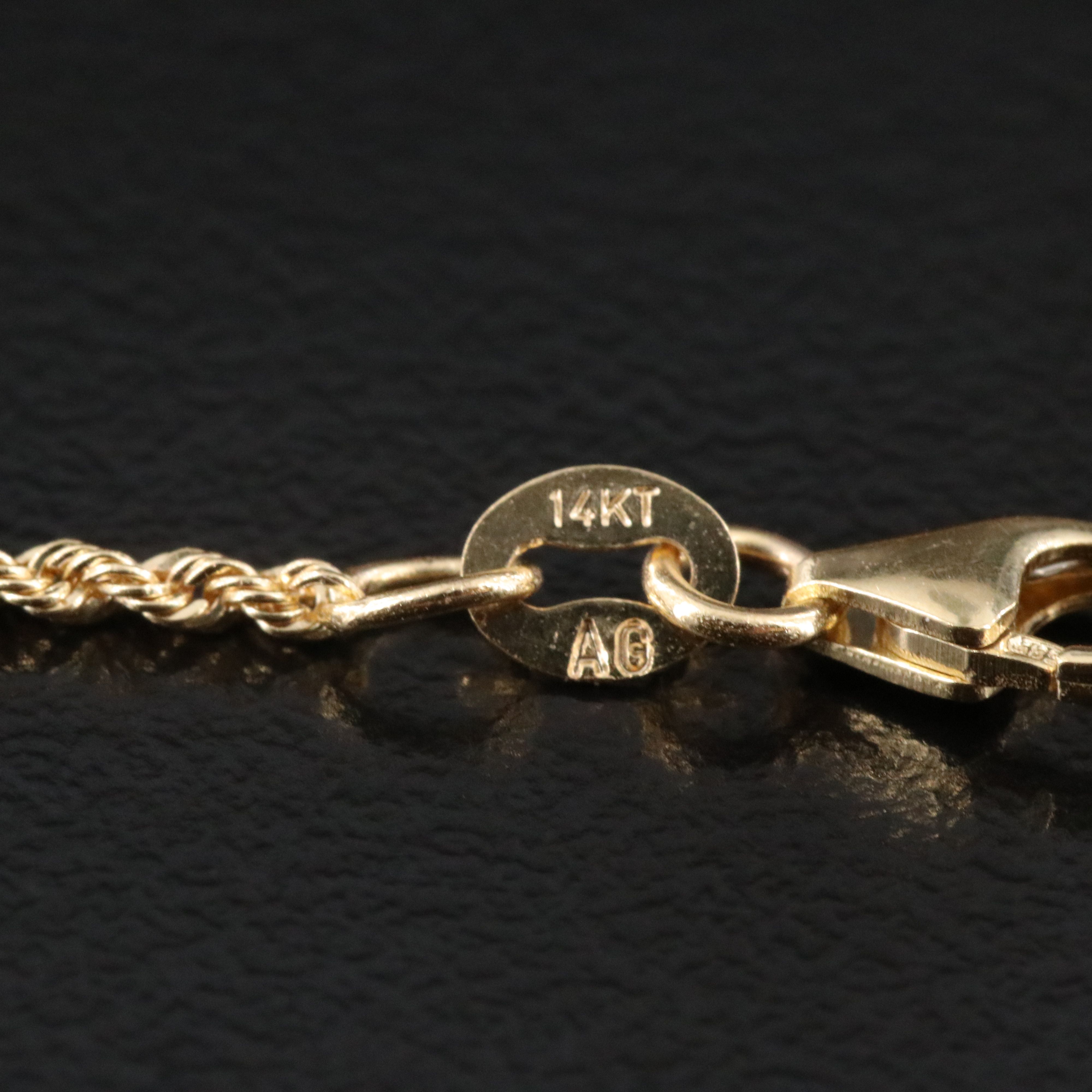 14K Rope Chain Necklace