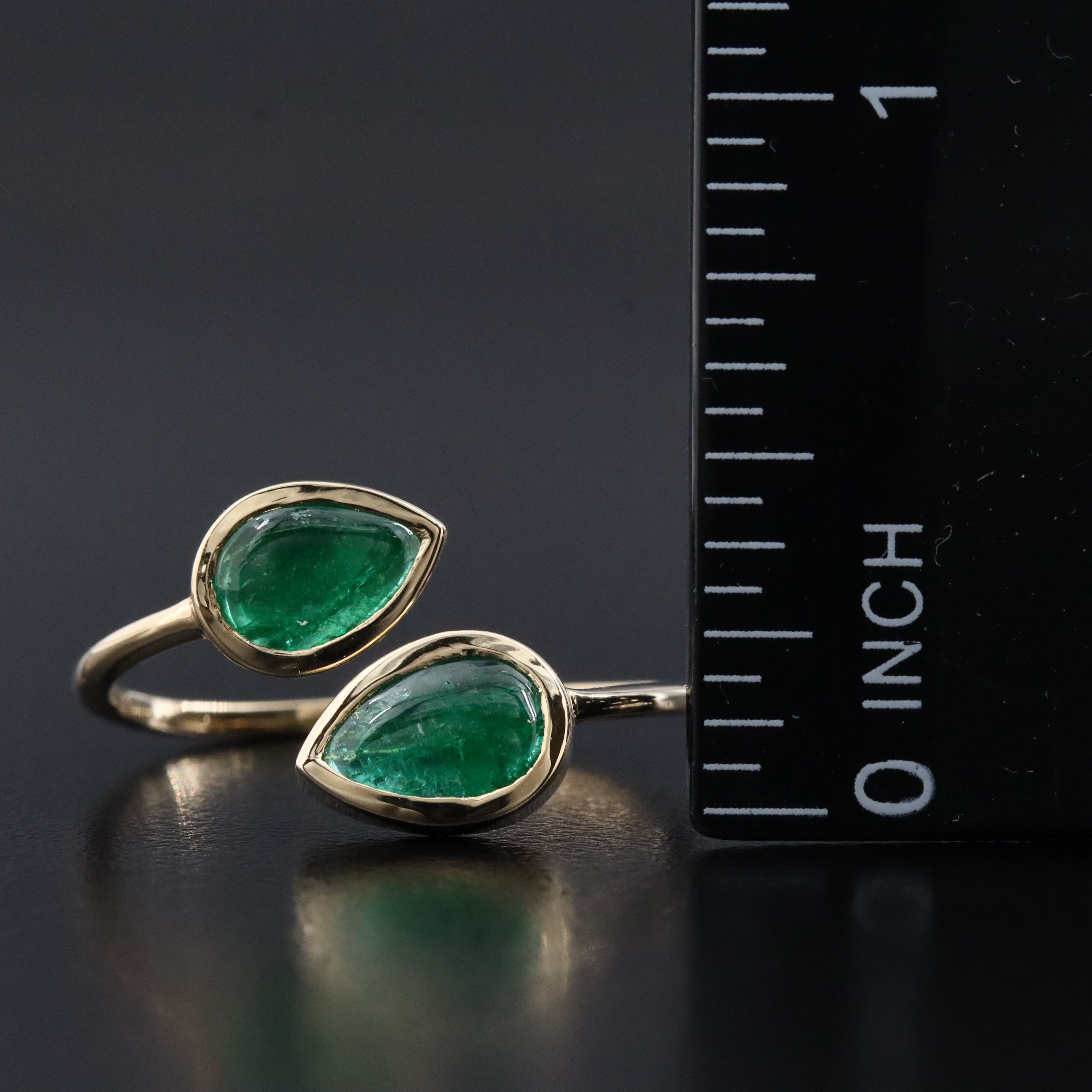 14K 2.01 CTW Emerald Bypass Ring