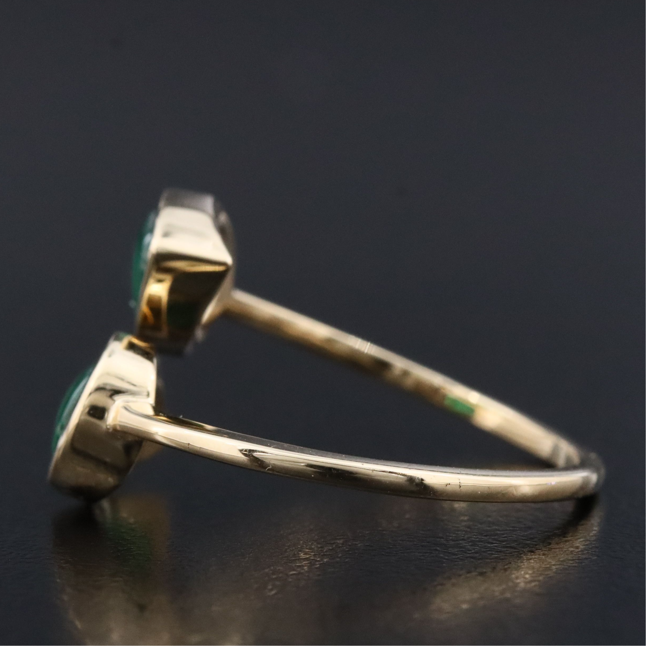 14K 2.01 CTW Emerald Bypass Ring