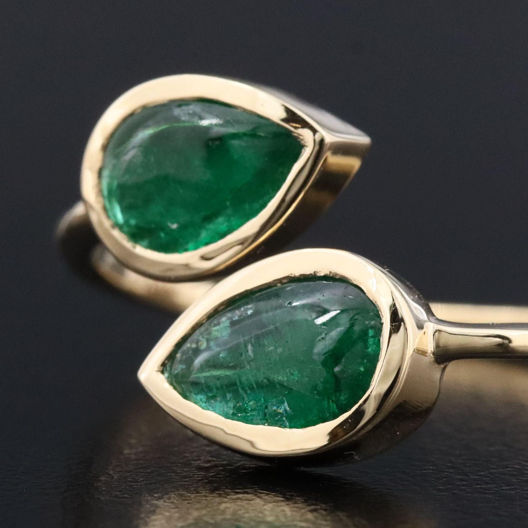 14K 2.01 CTW Emerald Bypass Ring
