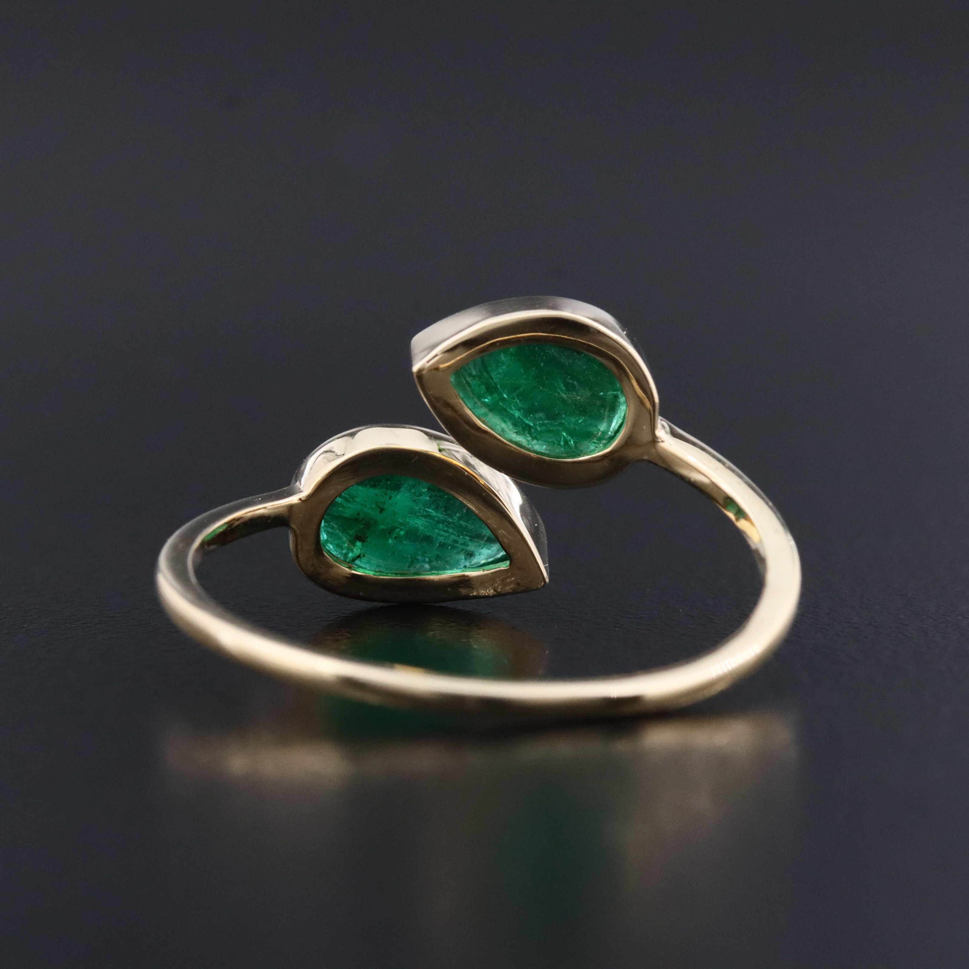 14K 2.01 CTW Emerald Bypass Ring