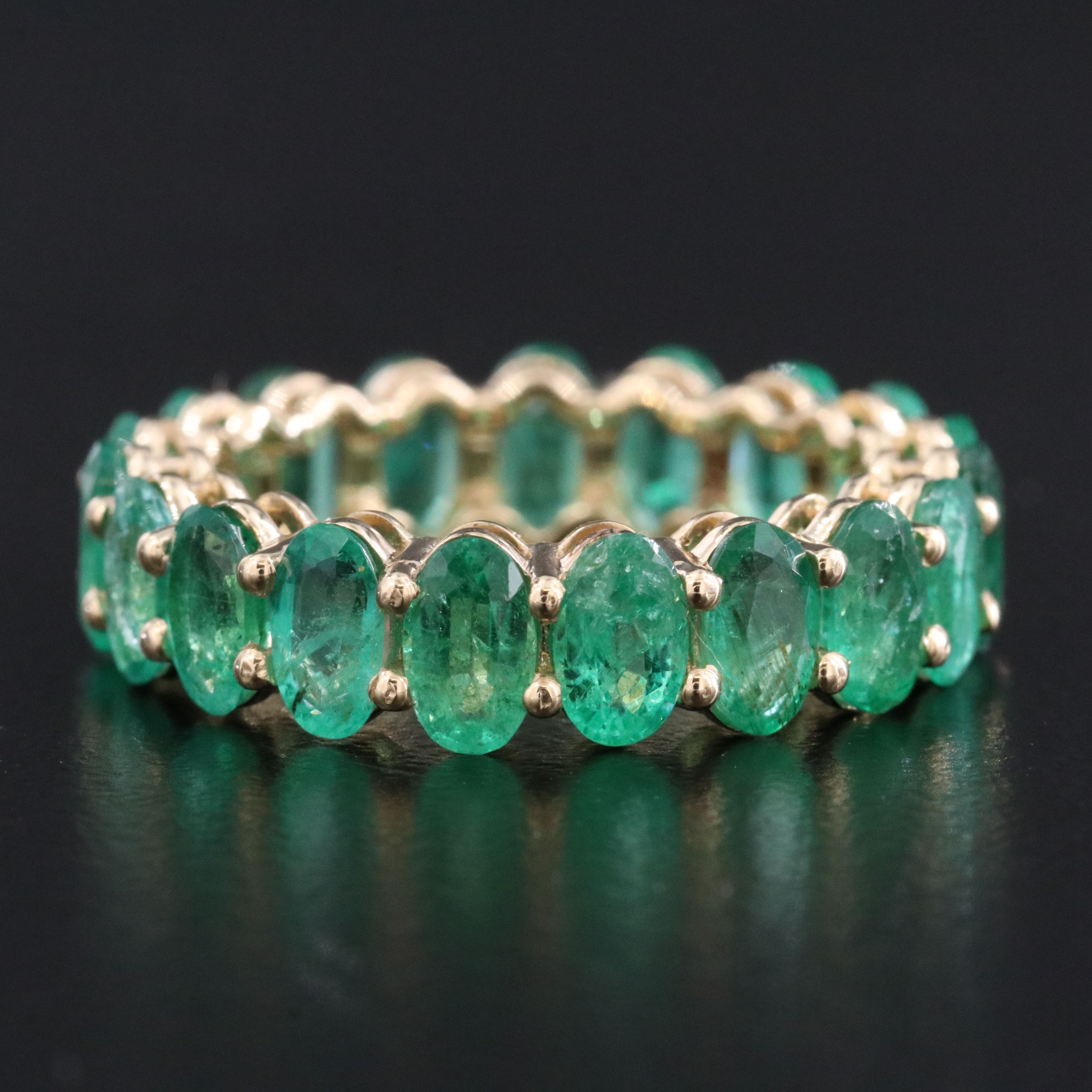 14K 3.96 CTW Emerald Eternity Band