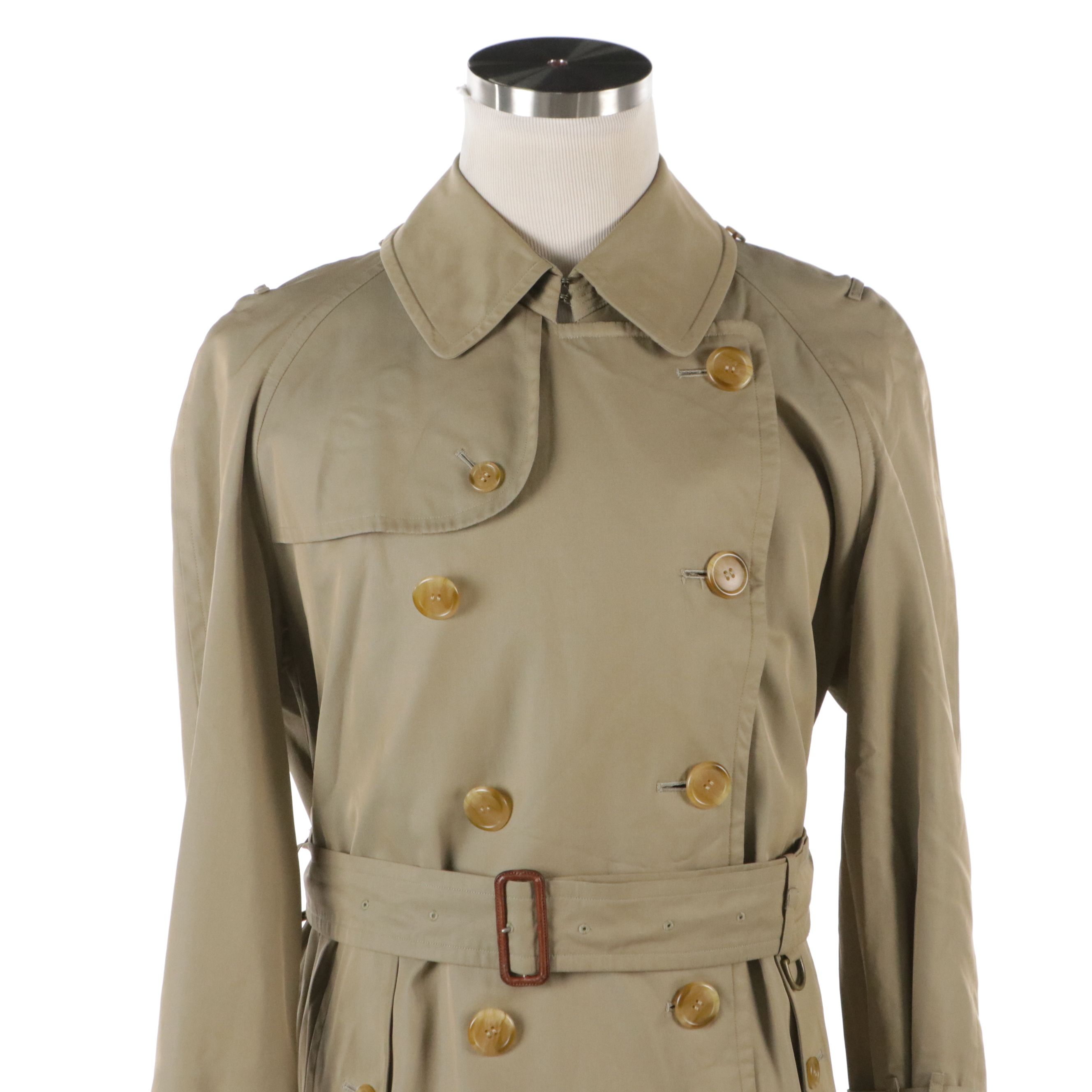 Men's Burberrys Cotton Double-Breasted Trench Coat with Nova Check Lining