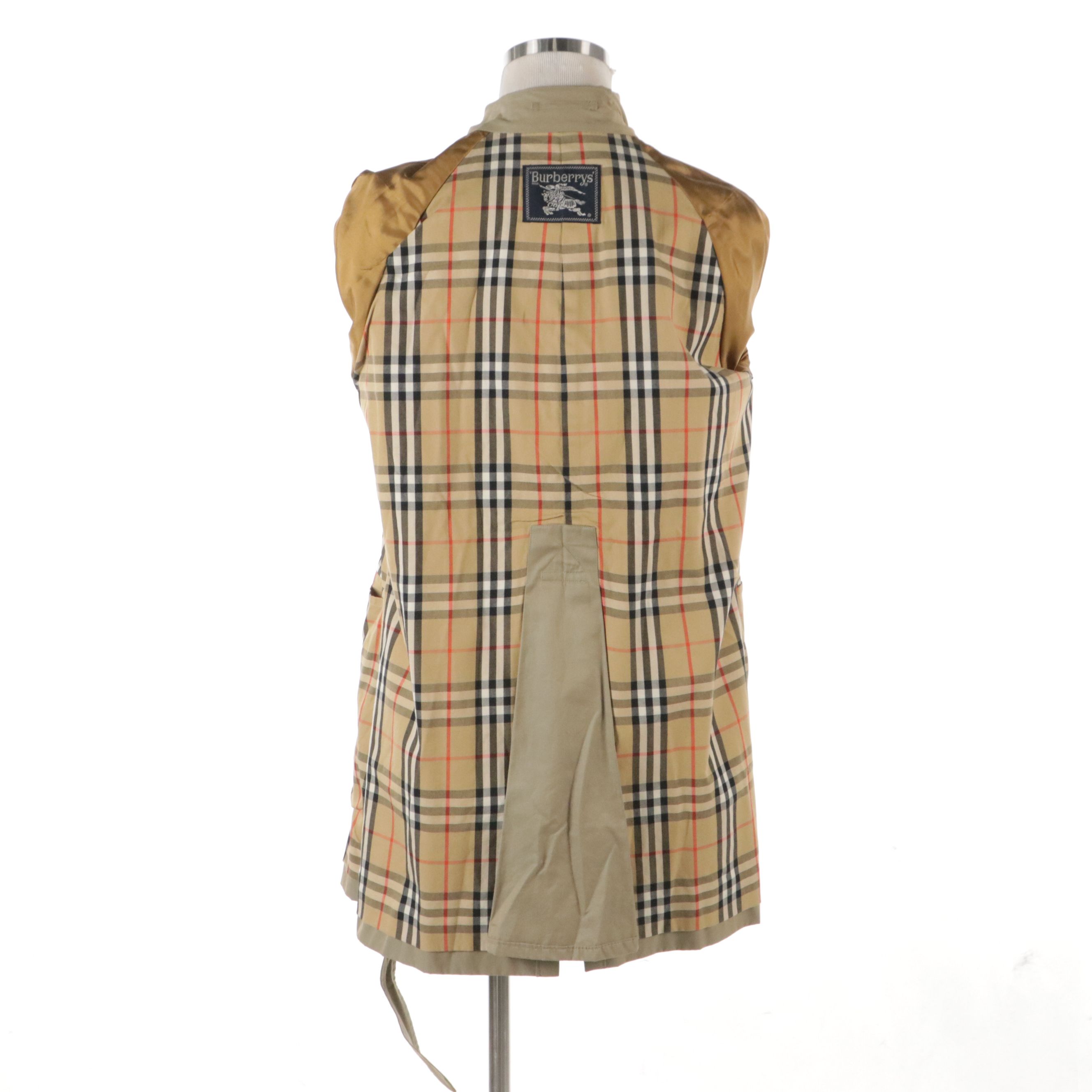 Men's Burberrys Cotton Double-Breasted Trench Coat with Nova Check Lining