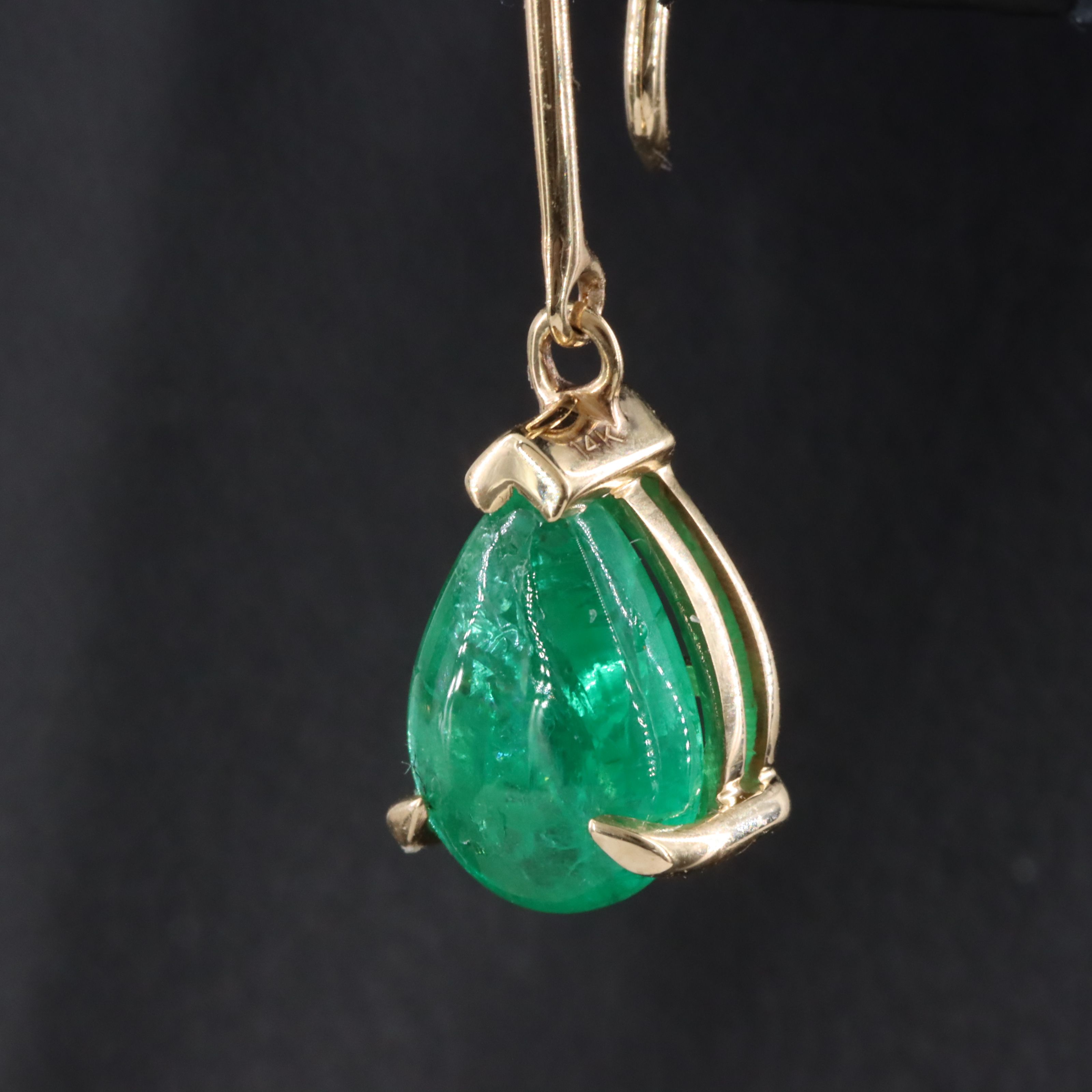 14K 3.06 CTW Emerald Earrings