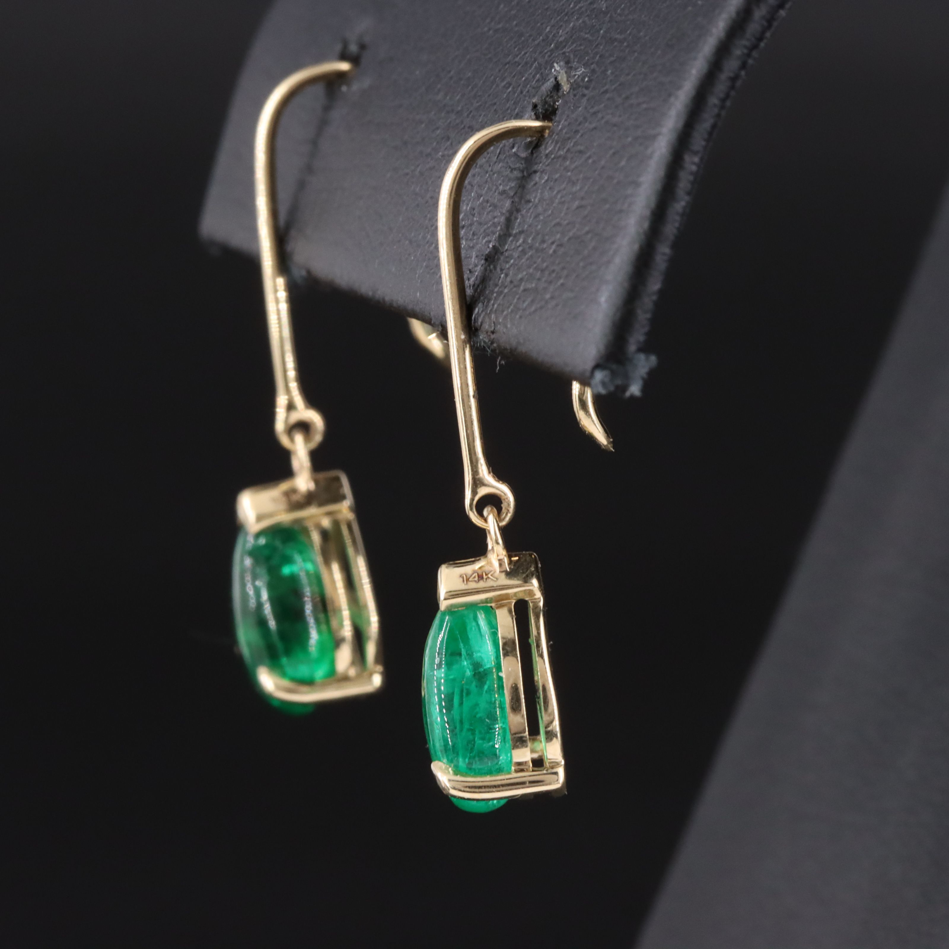 14K 3.06 CTW Emerald Earrings