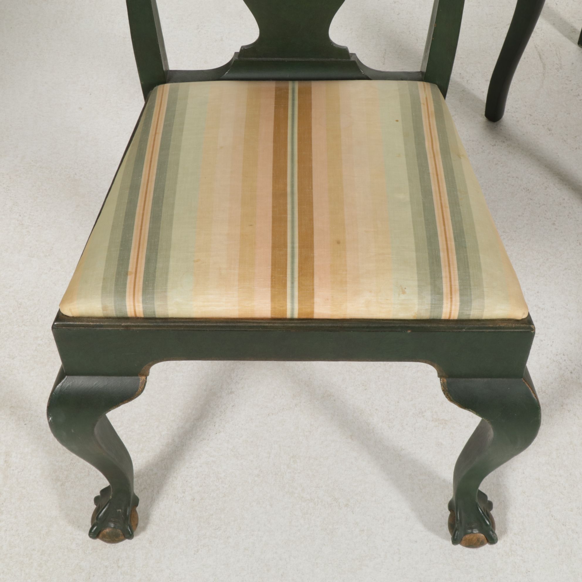 John D. Raab Chair Co. Chippendale Style Claw Foot Dining Chairs, Early 20th C.