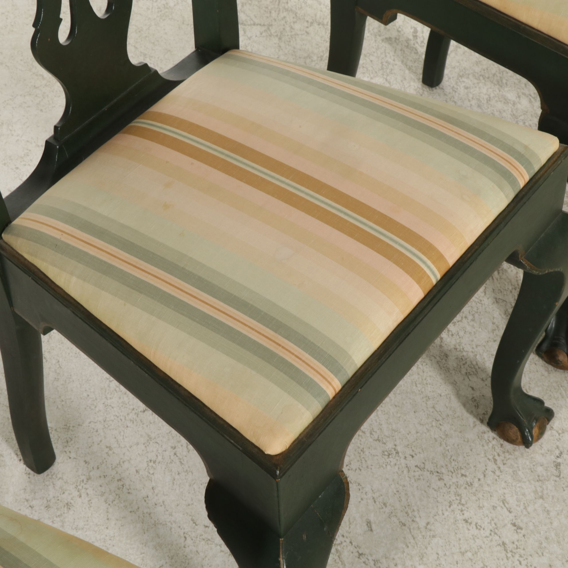 John D. Raab Chair Co. Chippendale Style Claw Foot Dining Chairs, Early 20th C.