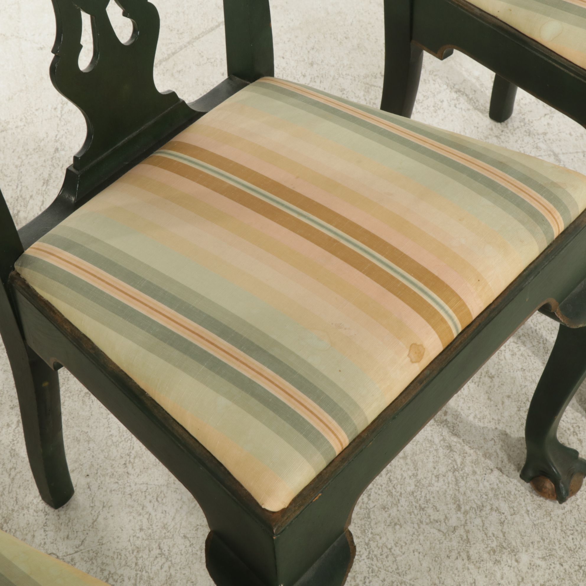 John D. Raab Chair Co. Chippendale Style Claw Foot Dining Chairs, Early 20th C.