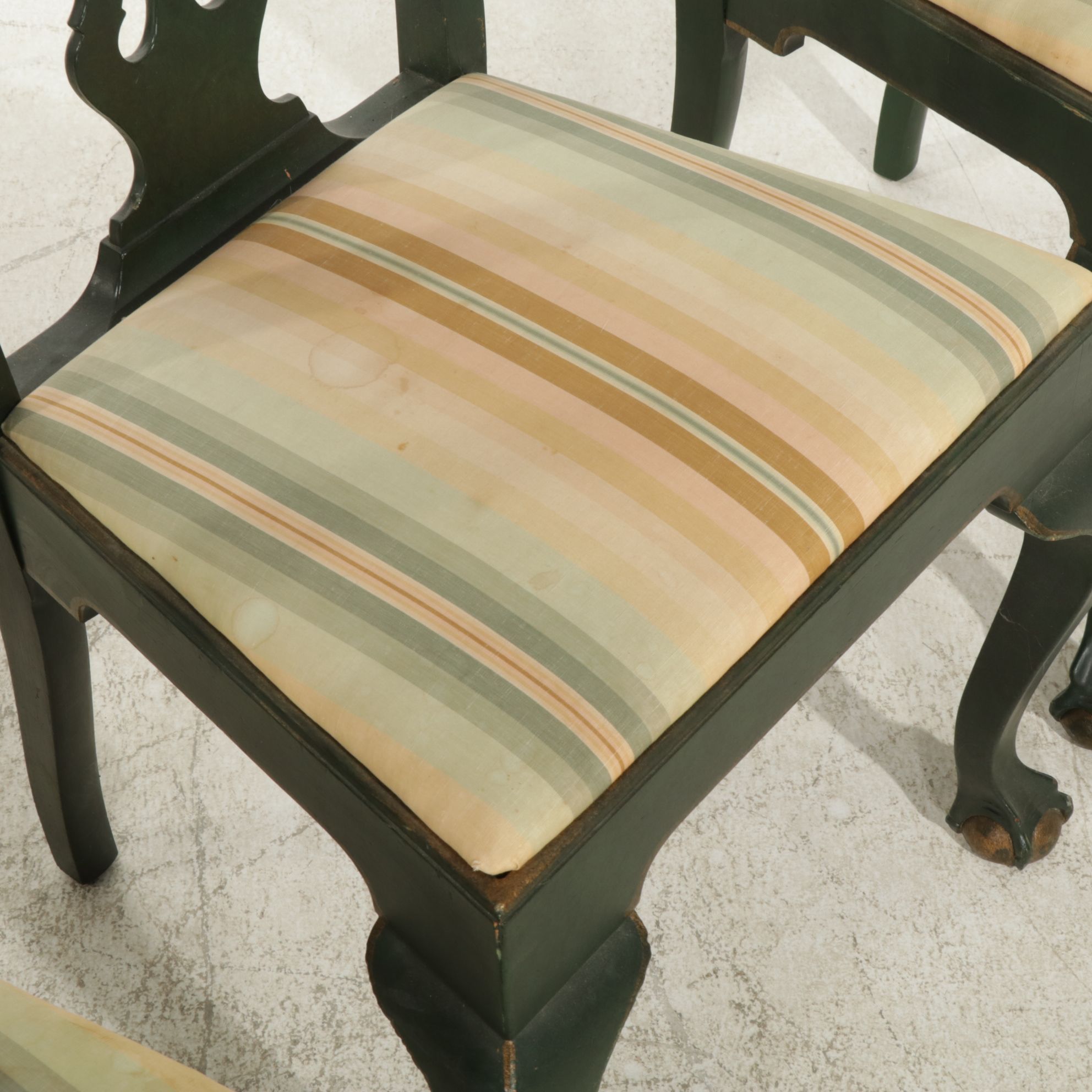 John D. Raab Chair Co. Chippendale Style Claw Foot Dining Chairs, Early 20th C.