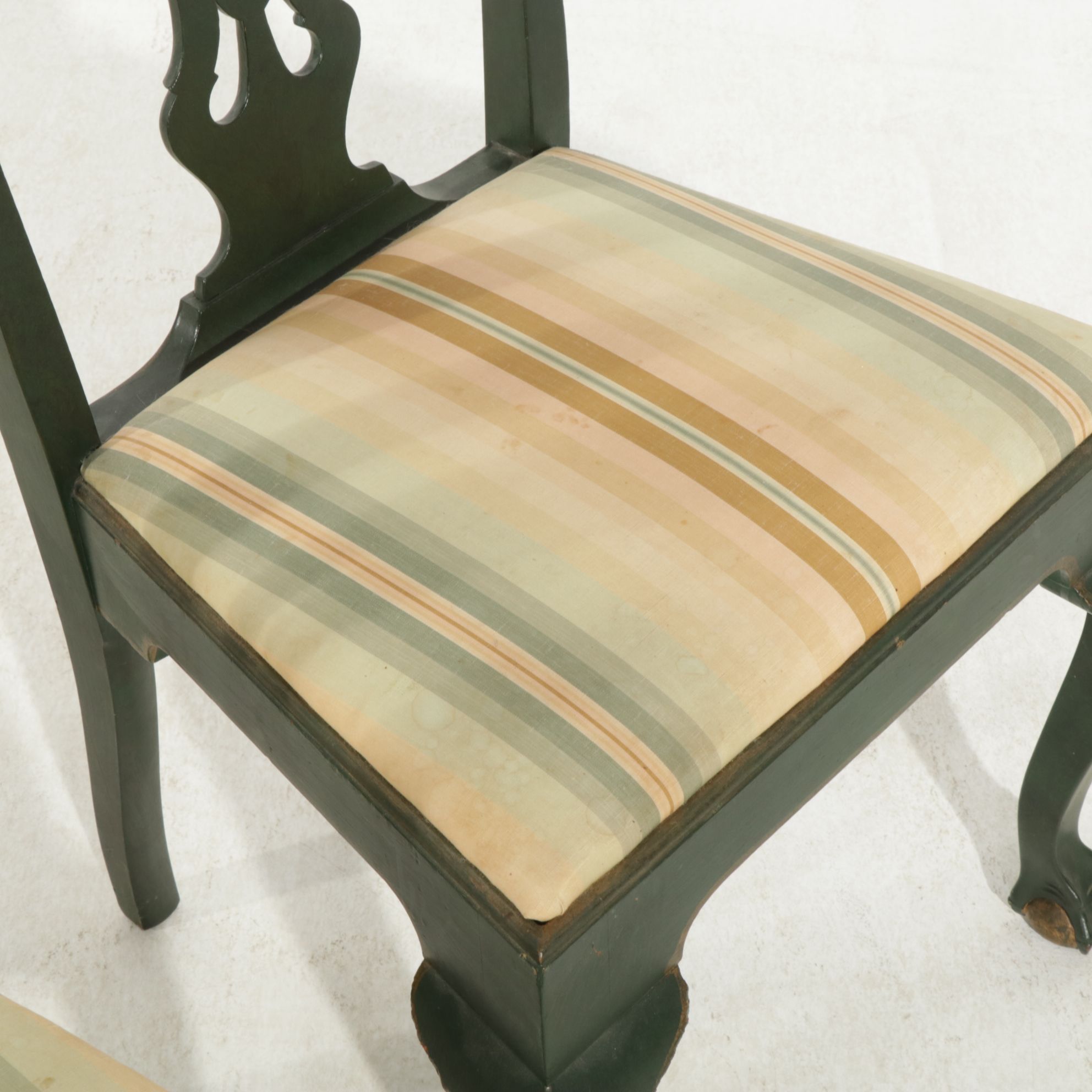 John D. Raab Chair Co. Chippendale Style Claw Foot Dining Chairs, Early 20th C.