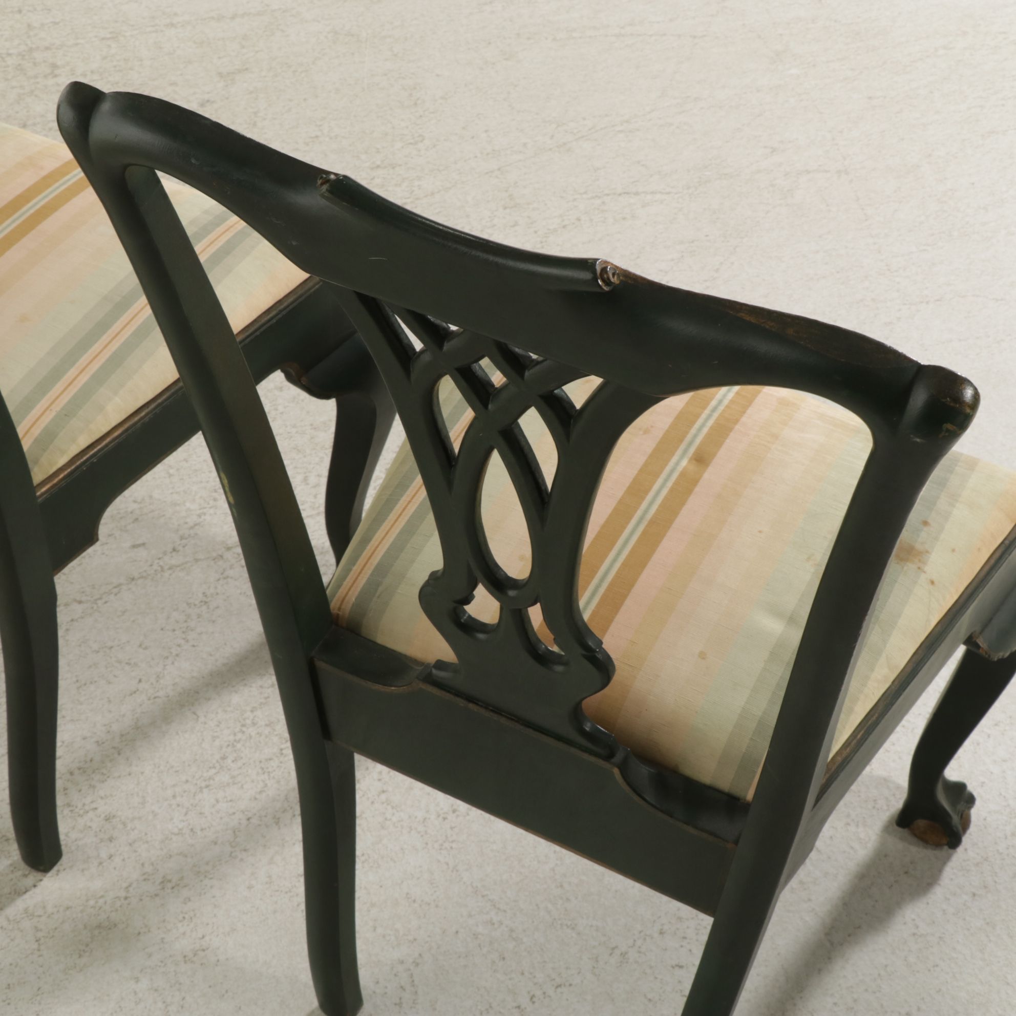 John D. Raab Chair Co. Chippendale Style Claw Foot Dining Chairs, Early 20th C.