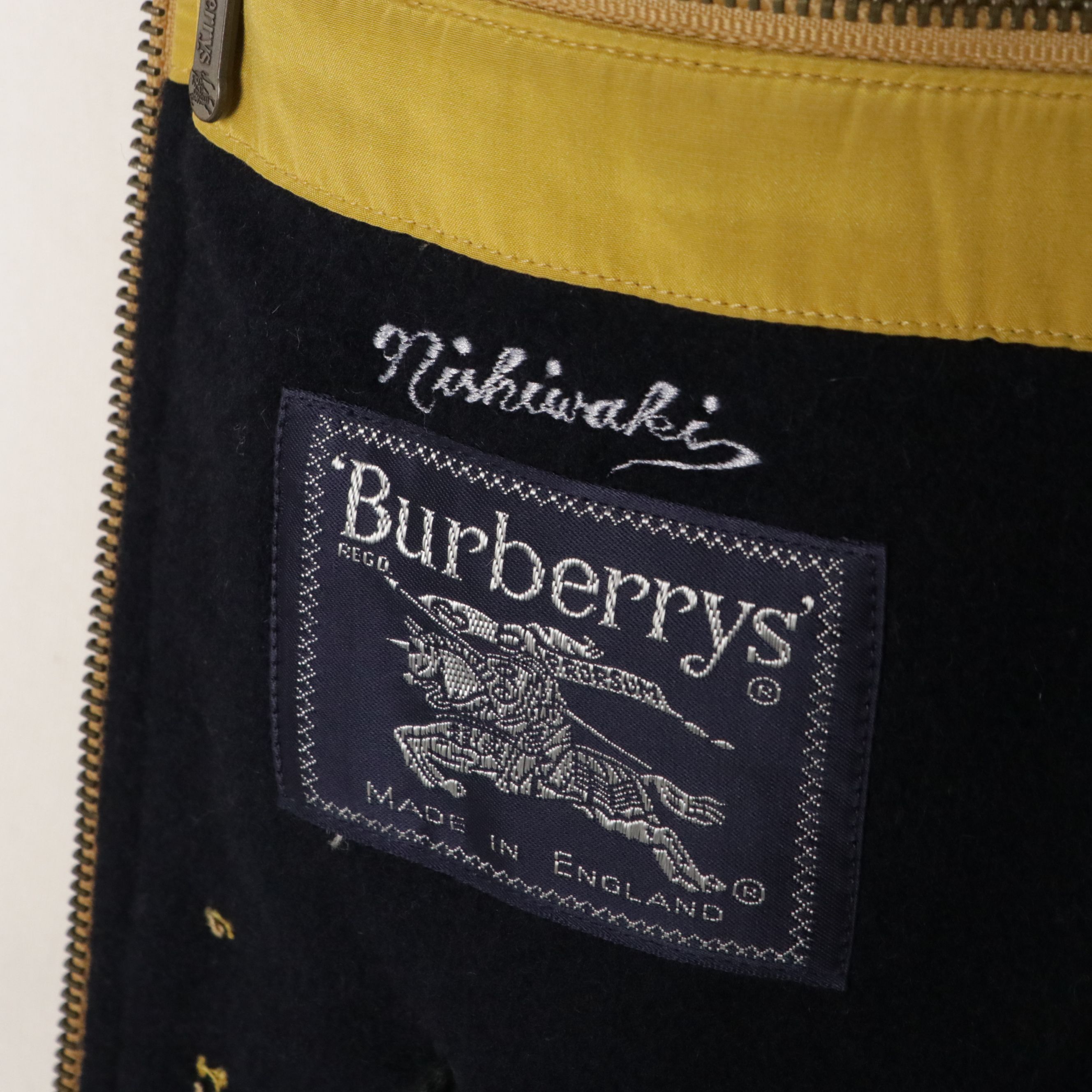 Men's Burberrys Polyester Zipper and Button-Front Down Coat with Wool Lining