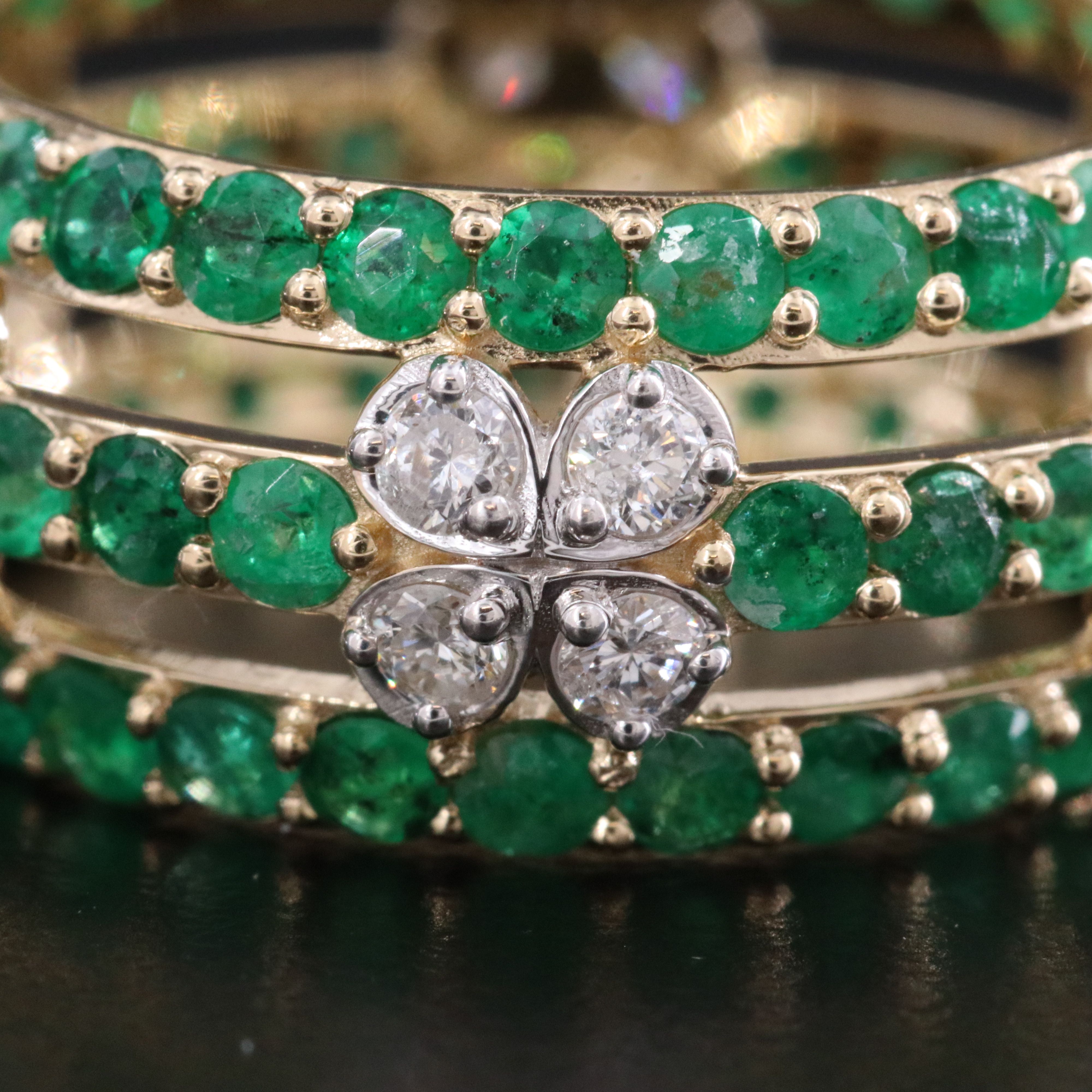14K 2.36 CTW Emerald and Diamond Eternity Band