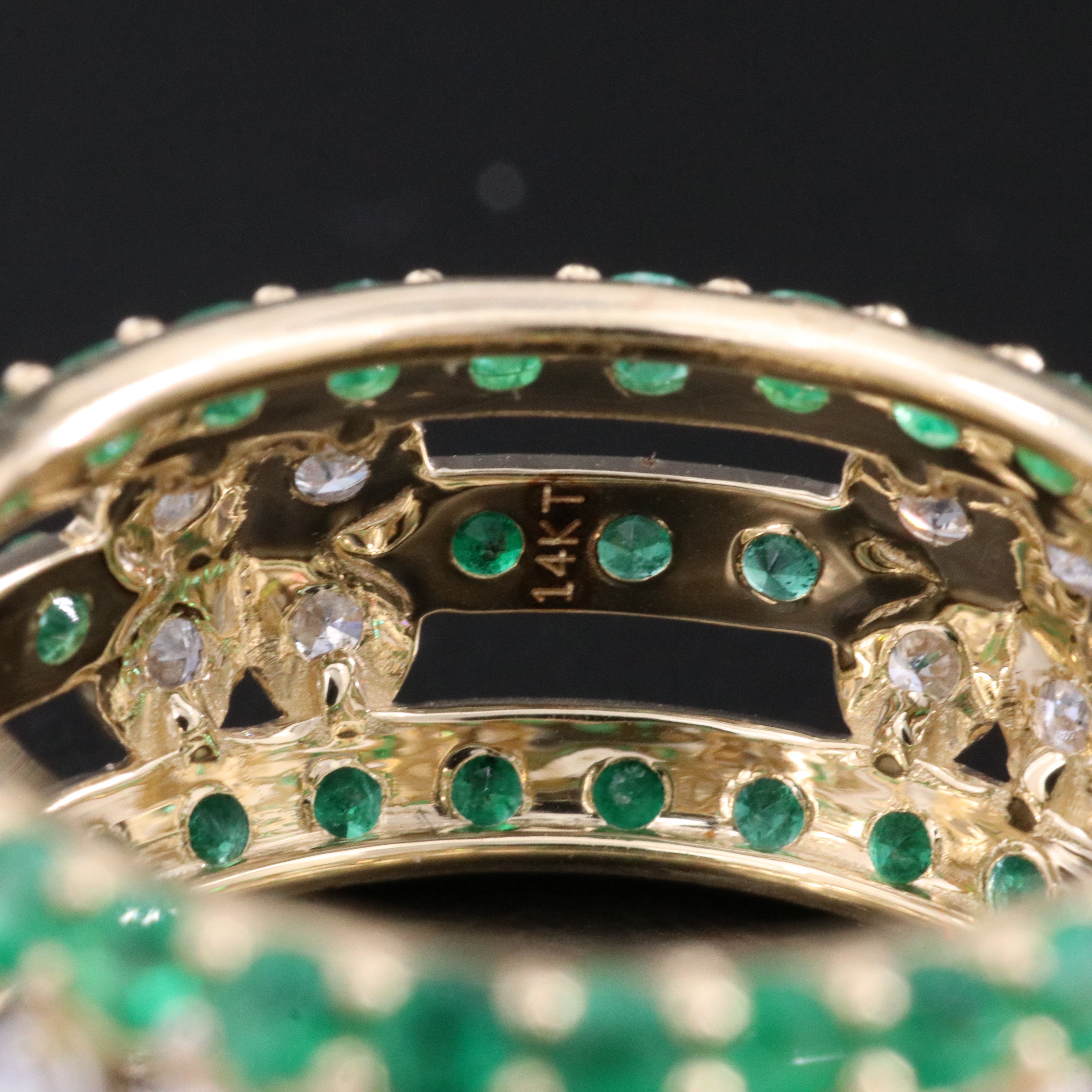 14K 2.36 CTW Emerald and Diamond Eternity Band
